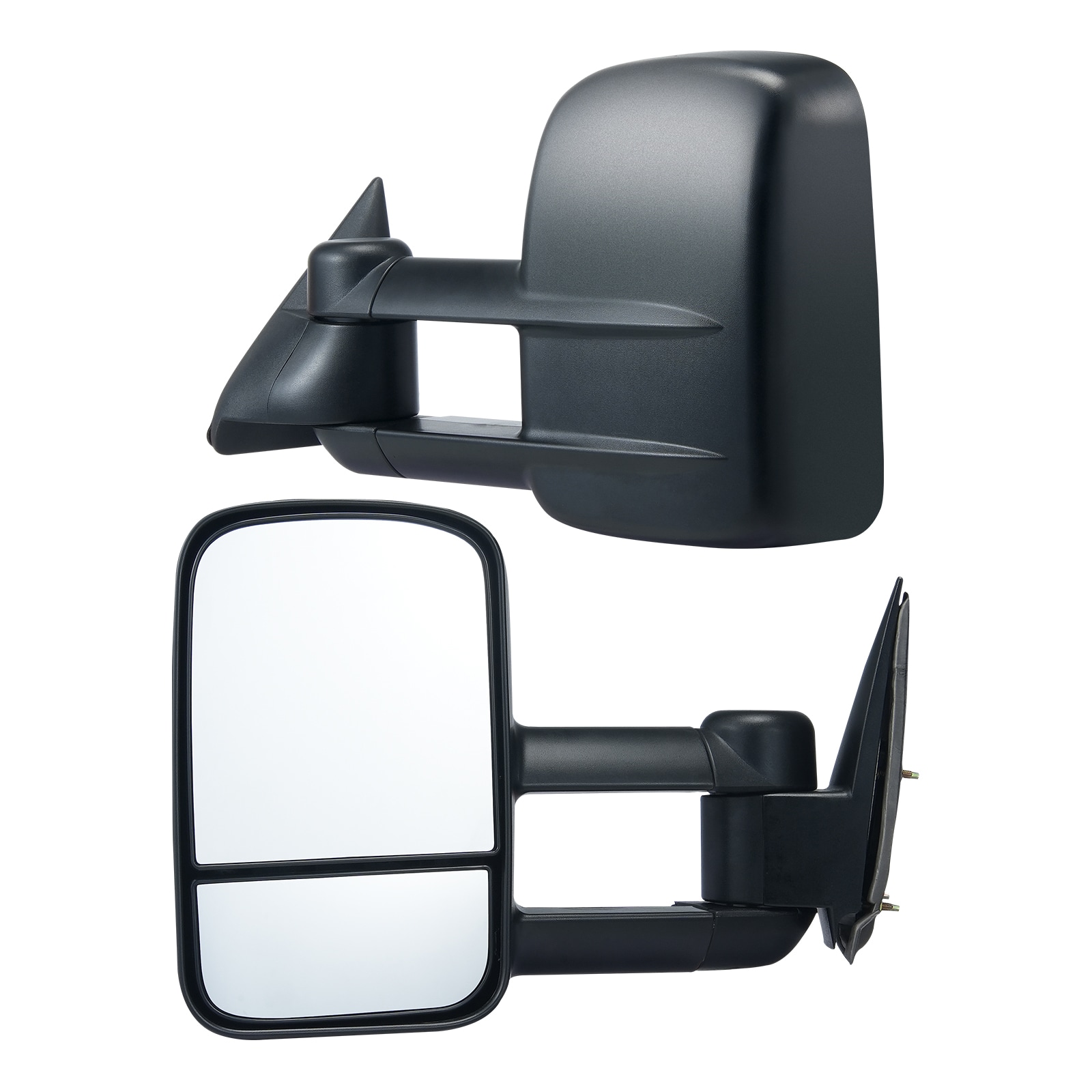 SVOPES SVOPESQY1999209332V0 Hauling Mirrors Duo Set for Left and Right Side Flat and Curved Glass Telescoping Folding Quad-Direction Adjustable Manual Operation Compatible with Chevrolet Silverado 1999-2007