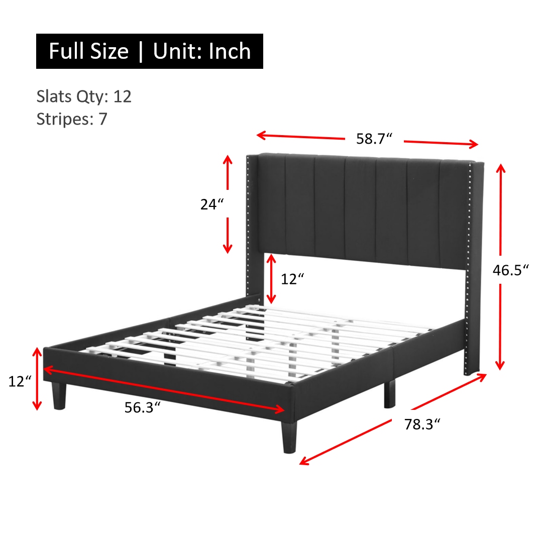 GZMR GZMR Full Size Beds Gray Full Contemporary Bed Frame In The Beds ...