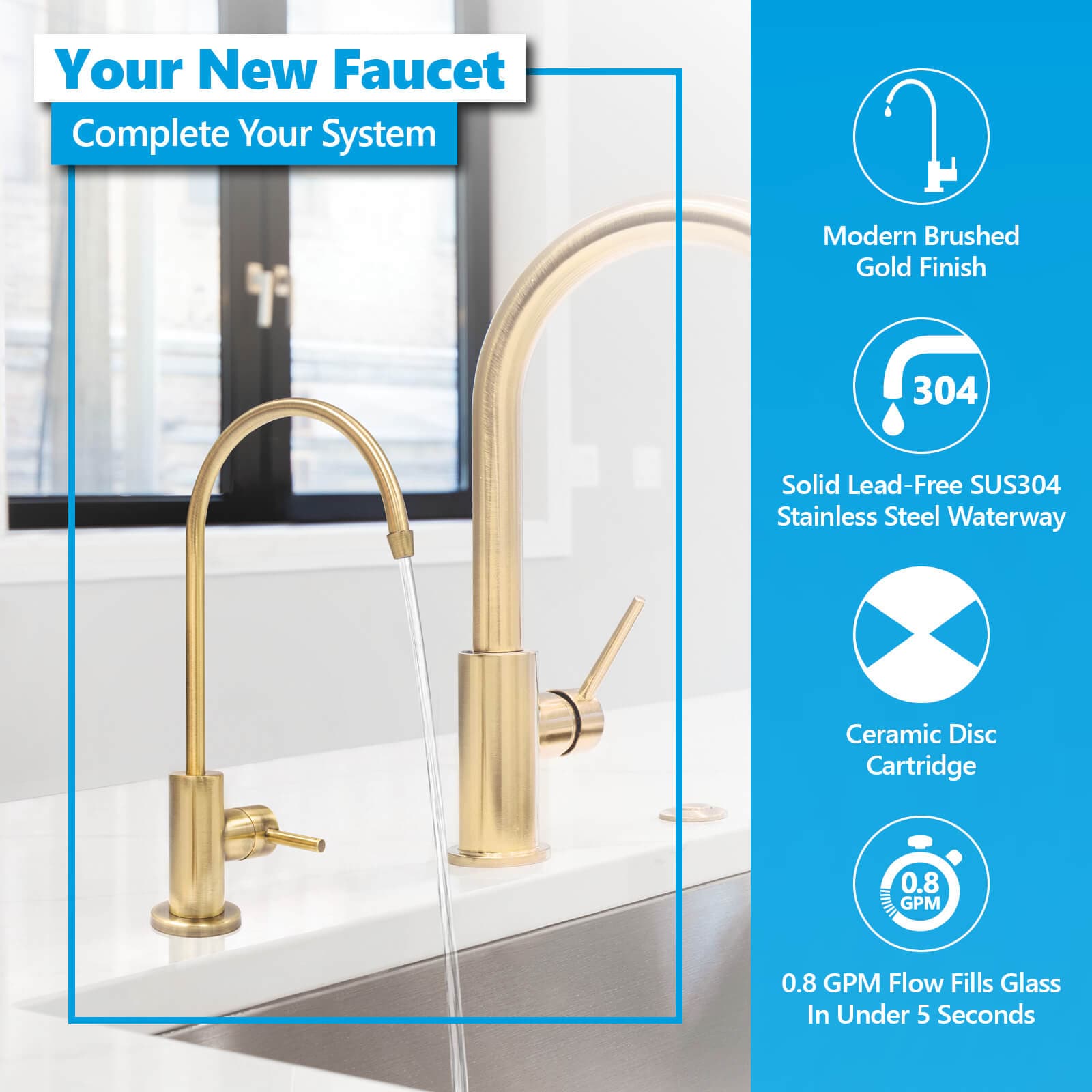 Express Water Modern Water Filter Faucet – Chrome – Drinking Water Fau