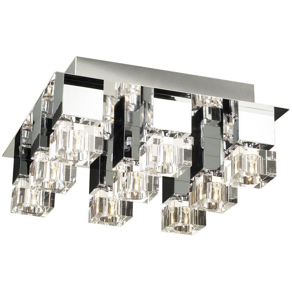 PLC Lighting 81238 PC 1-Light 21-in Polished Chrome Halogen Flush Mount Light