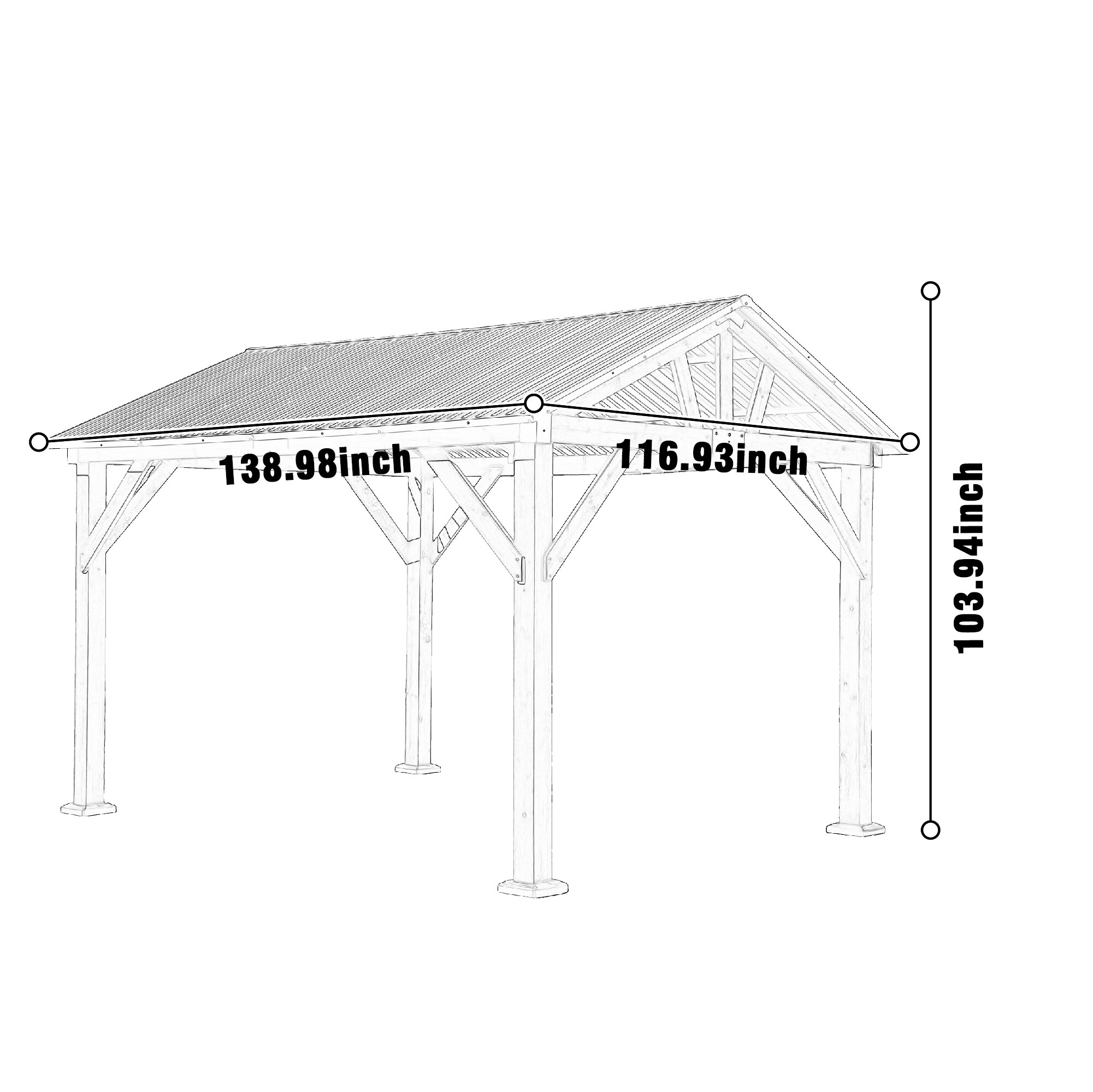 Kahomvis HIF-2QP109-02 Wood-Resin-Gazebos - View #3