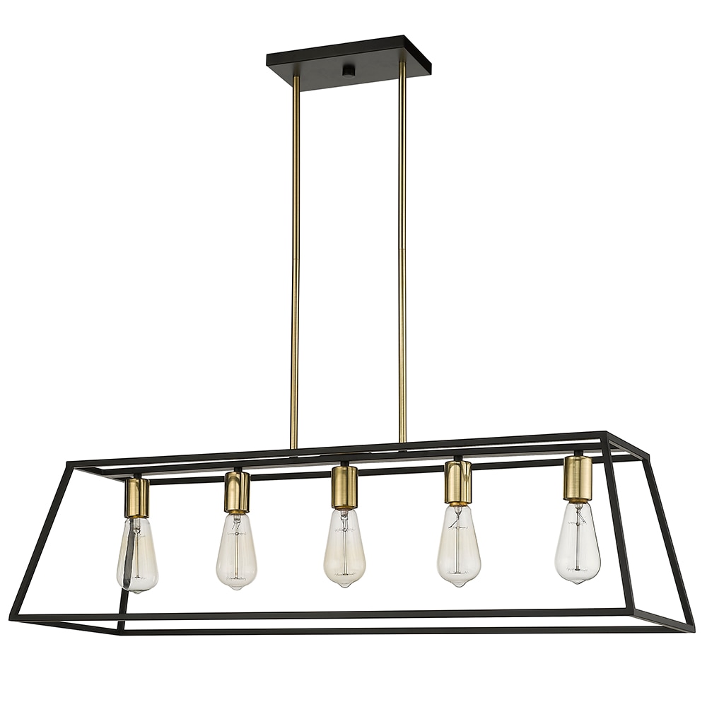 OVE Decors Agnes 5-Light Matte Black Farmhouse LED Damp Rated Chandelier in  the Chandeliers department at