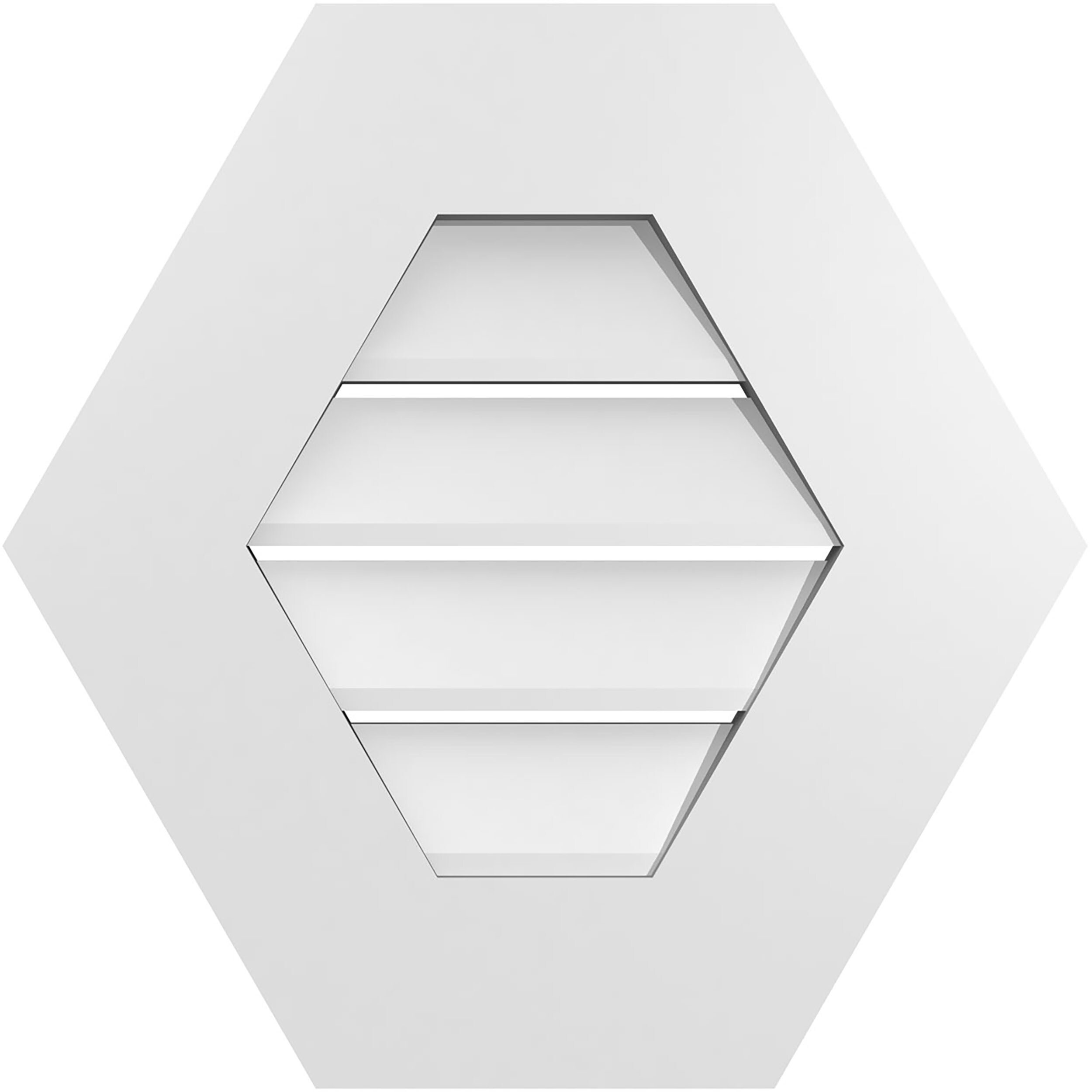 Ekena Millwork GVPHP18X1801SF 18-Inches x 18-Inches Off-white Peaked PVC Gable Louver Vent