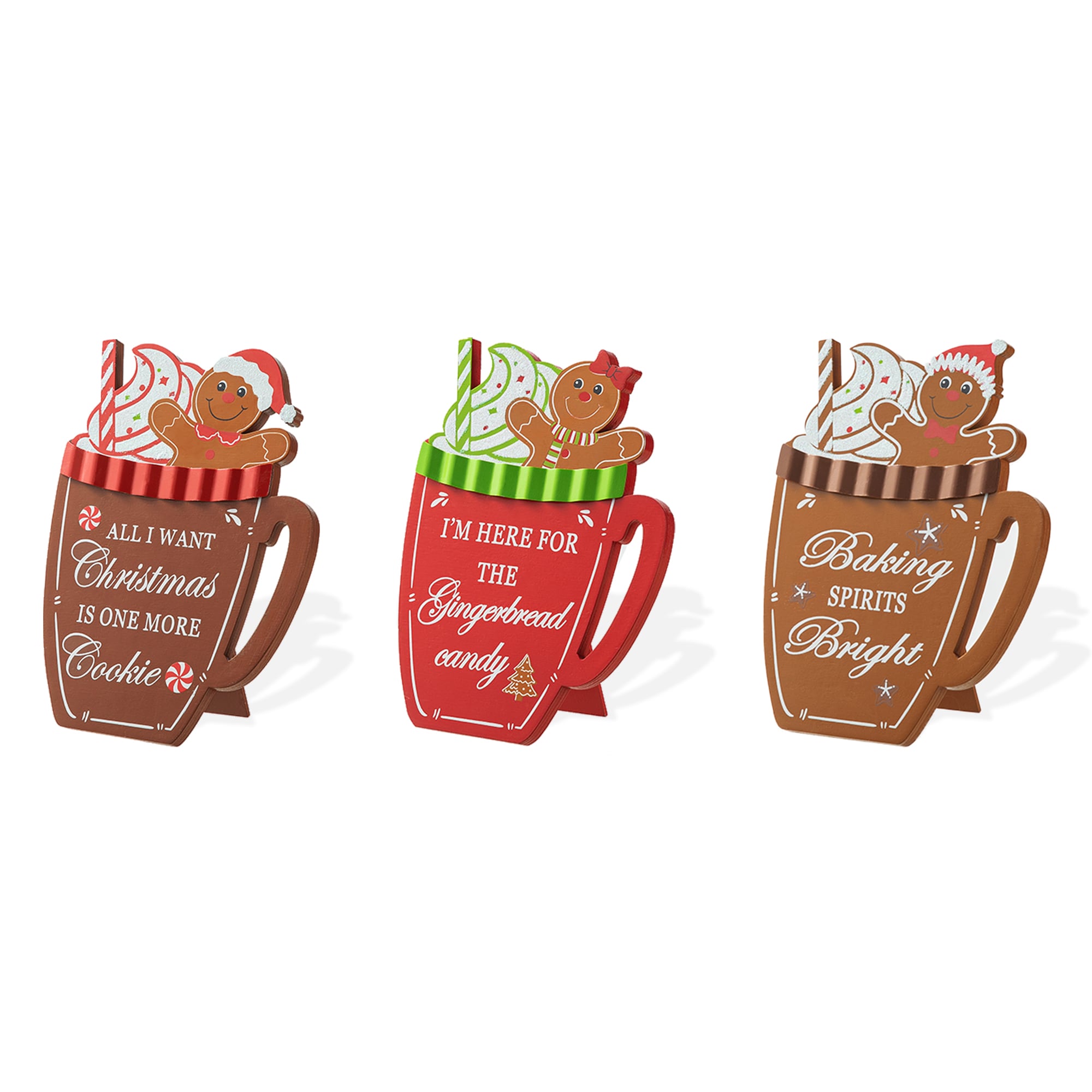 Glitzhome 2009900047 8-Inches Tabletop Decoration Candy cane Christmas Decor
