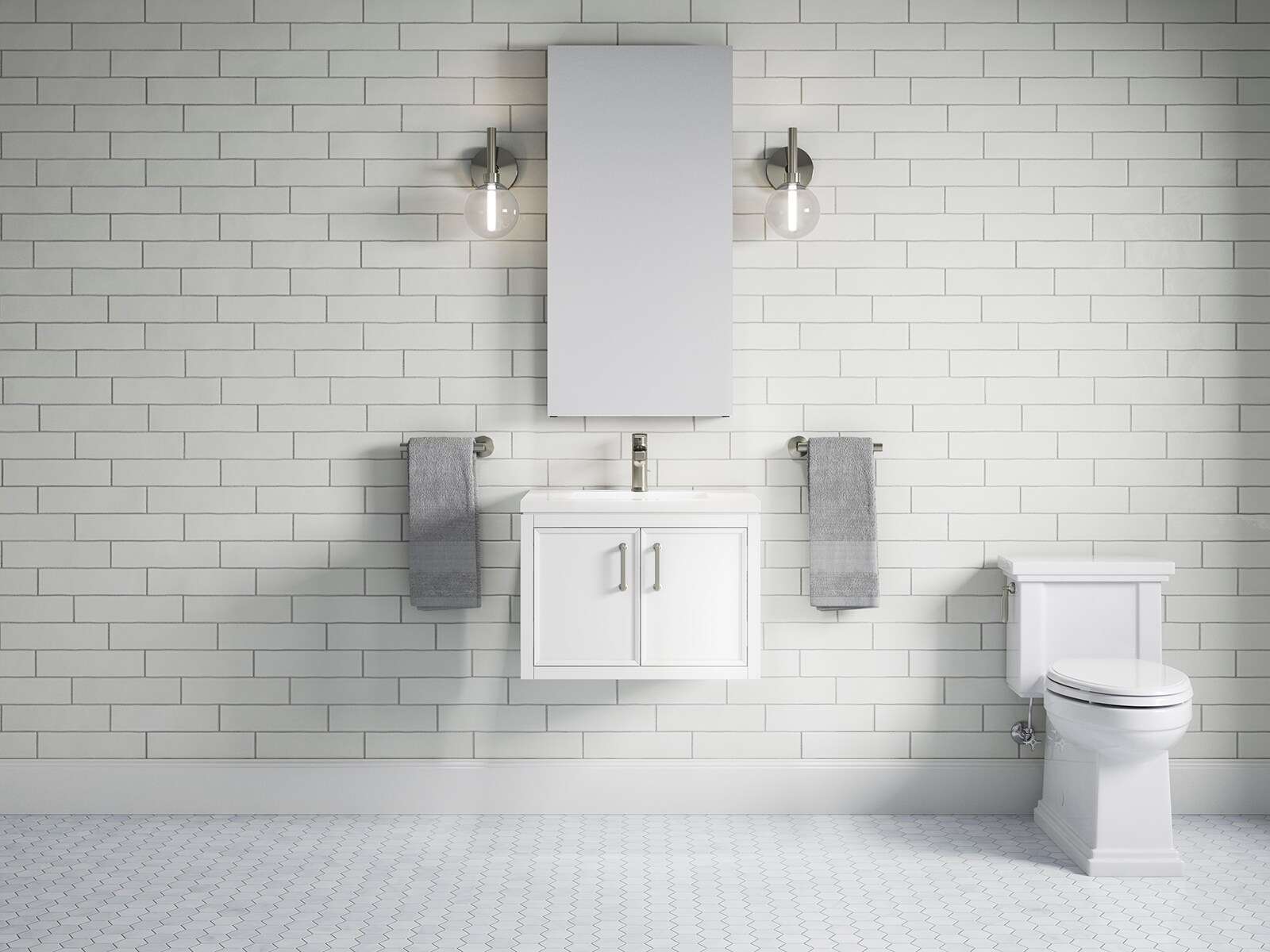 Winnow 24" White Quartz Top Freestanding Single Sink Vanity