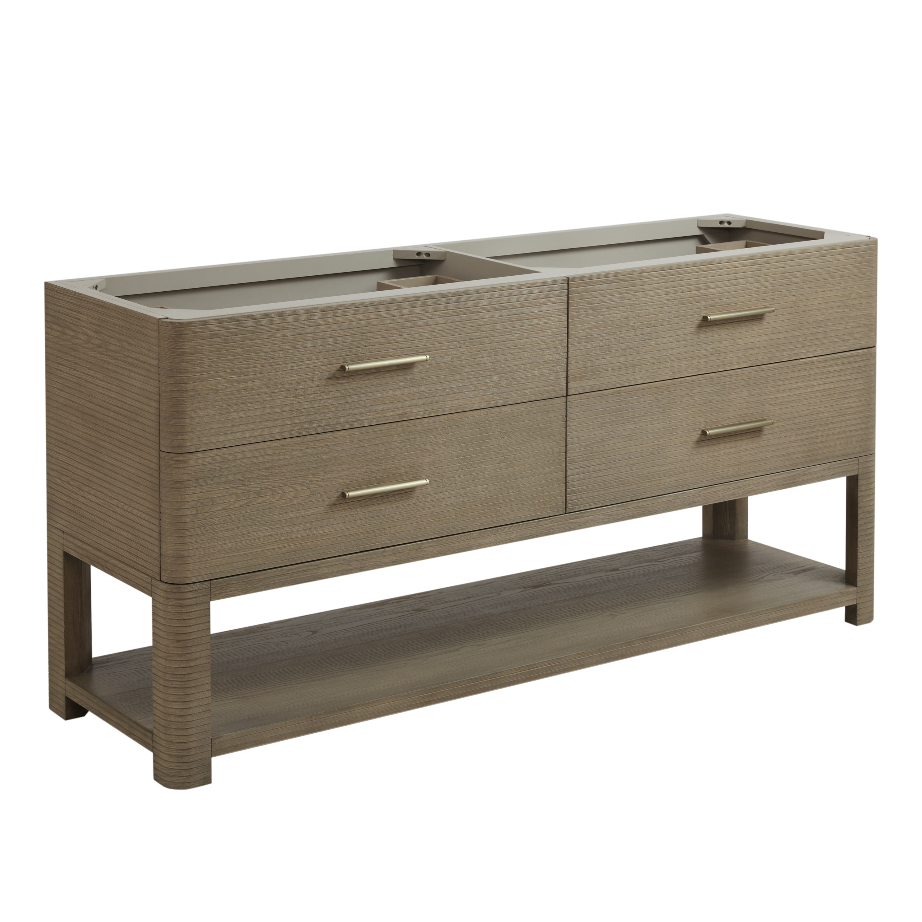 James Martin Vanities D704-V72-PBO Lucian 72-in Pebble Oak Bathroom Vanity Base Cabinet without Top