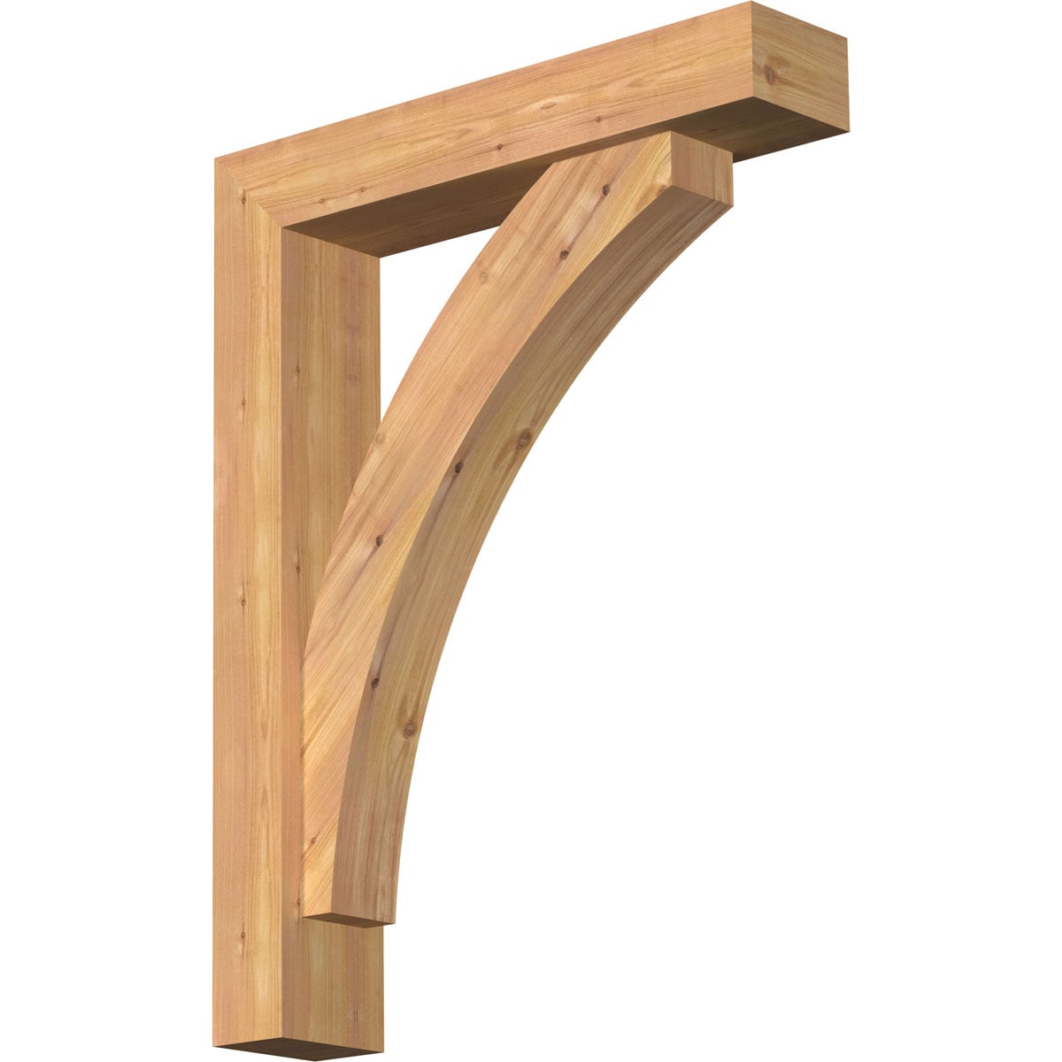 Ekena Millwork 1463951 Thorton Block Smooth Bracket with Offset Brace Western Red Cedar Wood Standard Bracket