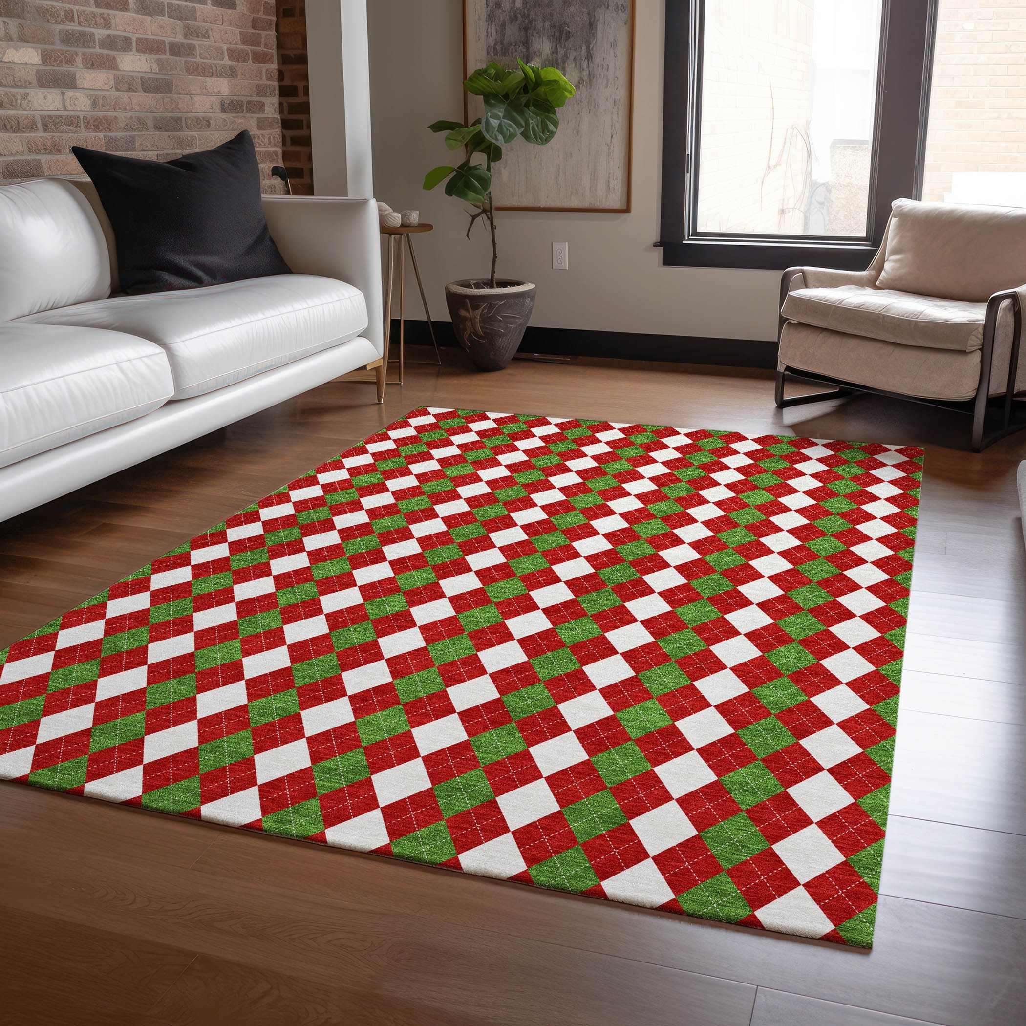 Addison Rugs ACN1812RD8X10 Chantille ACN1812RD 8 x 10 (ft) Loomed Polyester Red Rectangular Indoor/Outdoor Machine washable Area rug