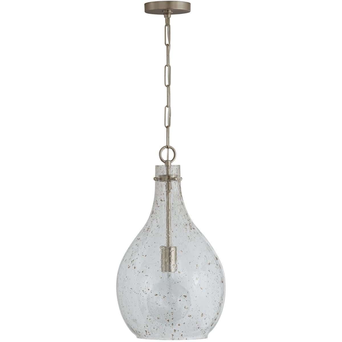 Spark & Spruce Spark and Spruce 20756-BNSS Chandler 1 Light 12 inch Brushed Nickel Pendant Ceiling Light