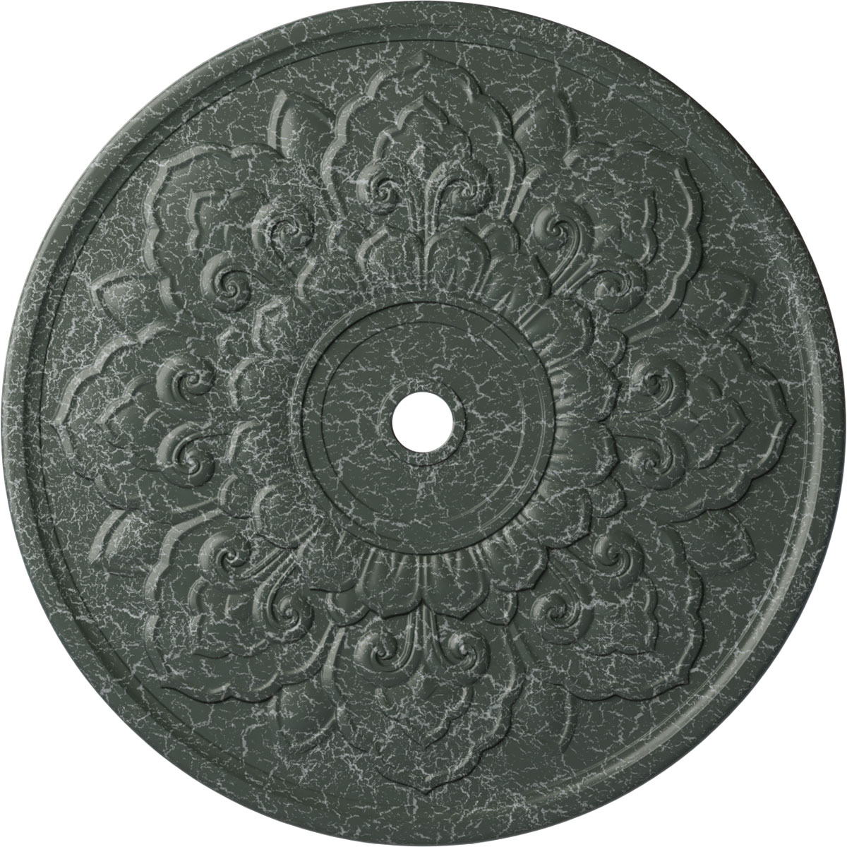 Ekena Millwork CM50LOAGC Lorry 51-in W x 51-in L Painted Athenian Green Crackle Polyurethane Whole Ceiling Medallion