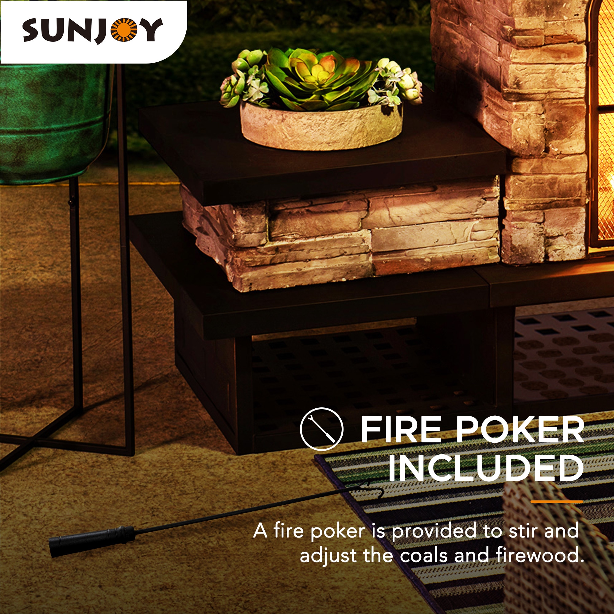 Sunjoy 168837 Outdoor-Wood-Burning-Fireplaces - View #8