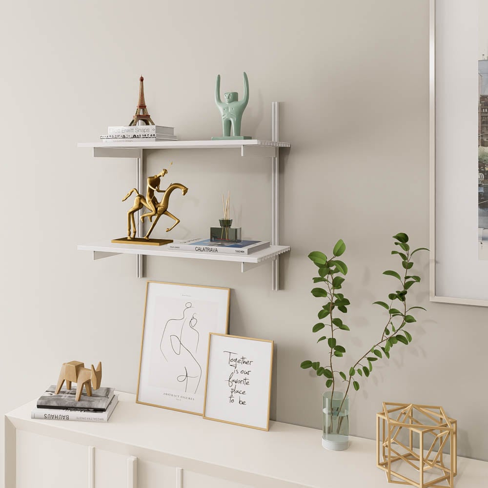Modern Shelving ALUMWAL-1124-WW Wall-Mounted-Shelving - View #2