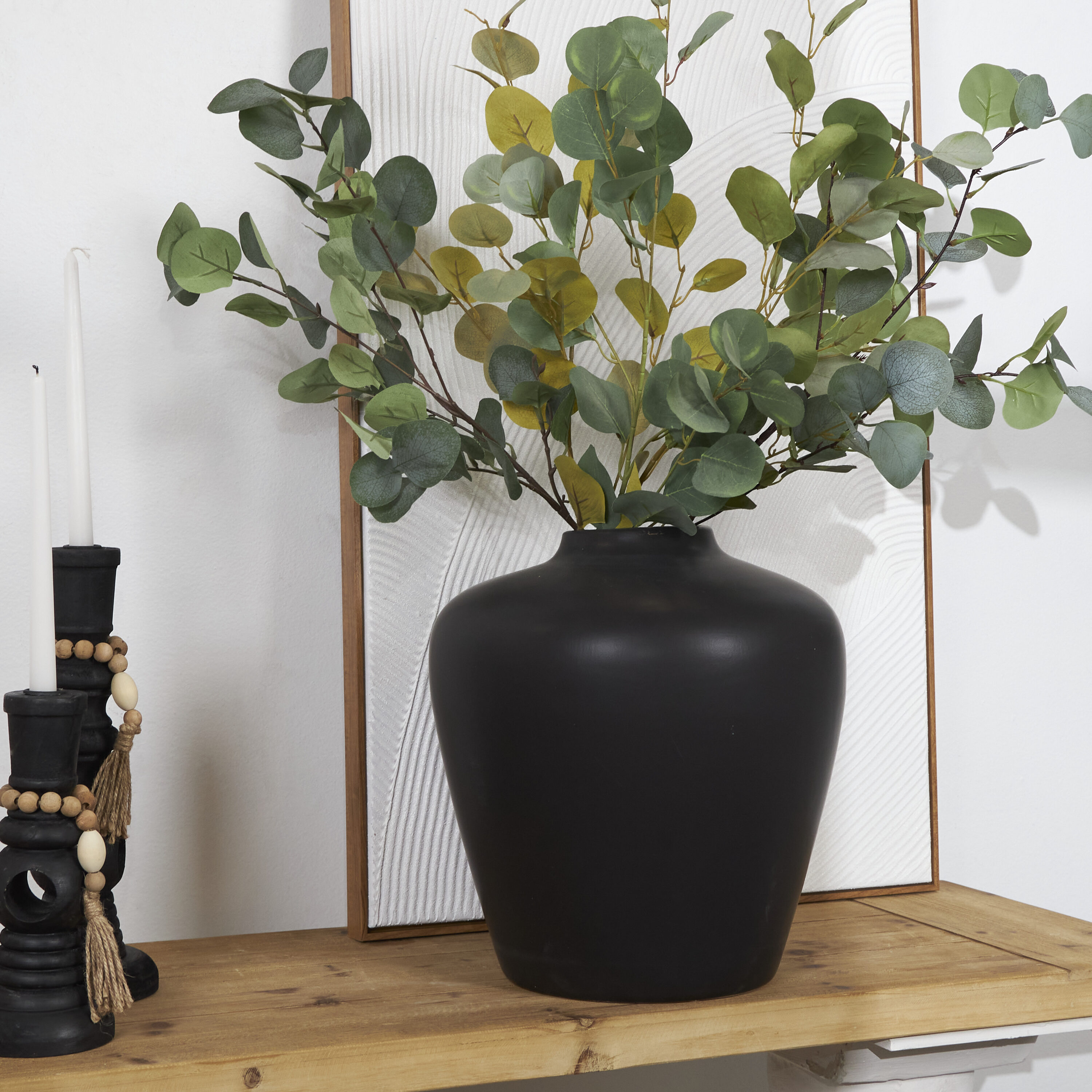 Grayson Lane 820096 Black Ceramic Modern Vase