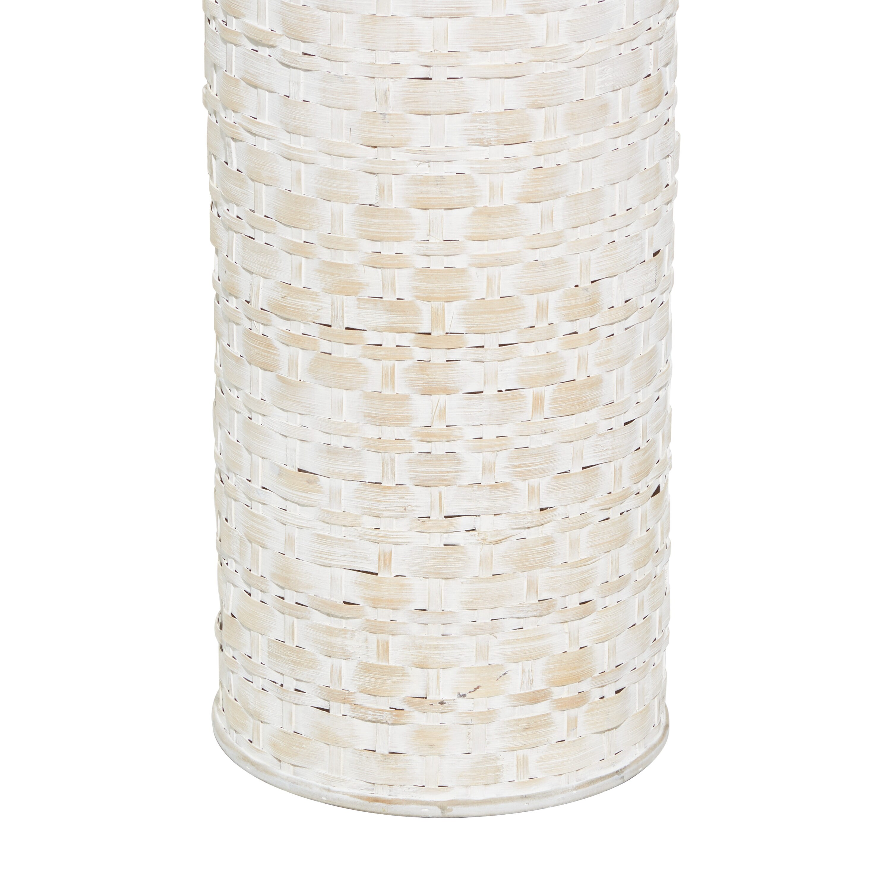 Bohemian Chic 30" White Woven Metal Floor Vase