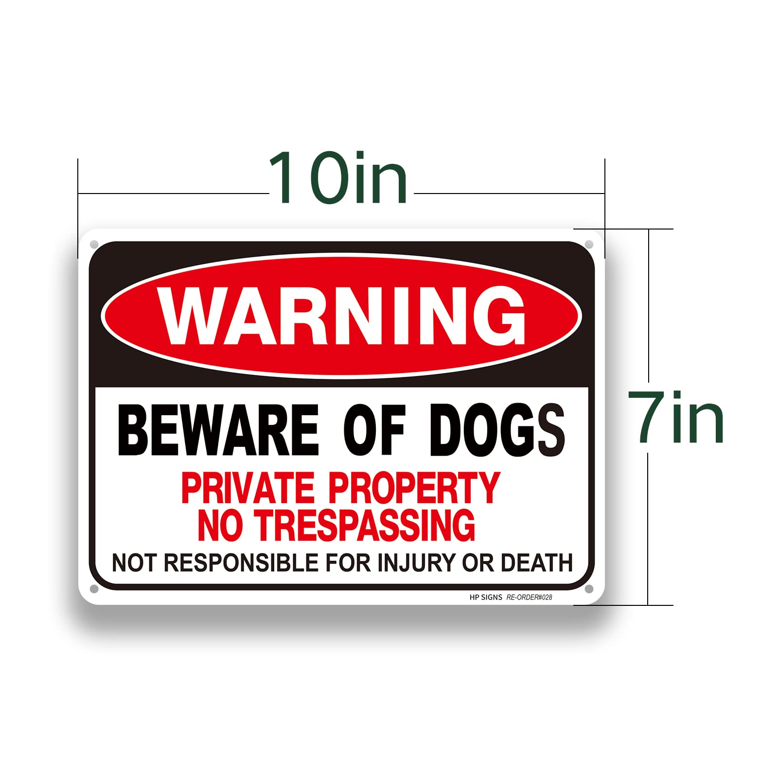Phyfalip Beware of Dog Sign Private Property No Trespassing Dog Warning ...