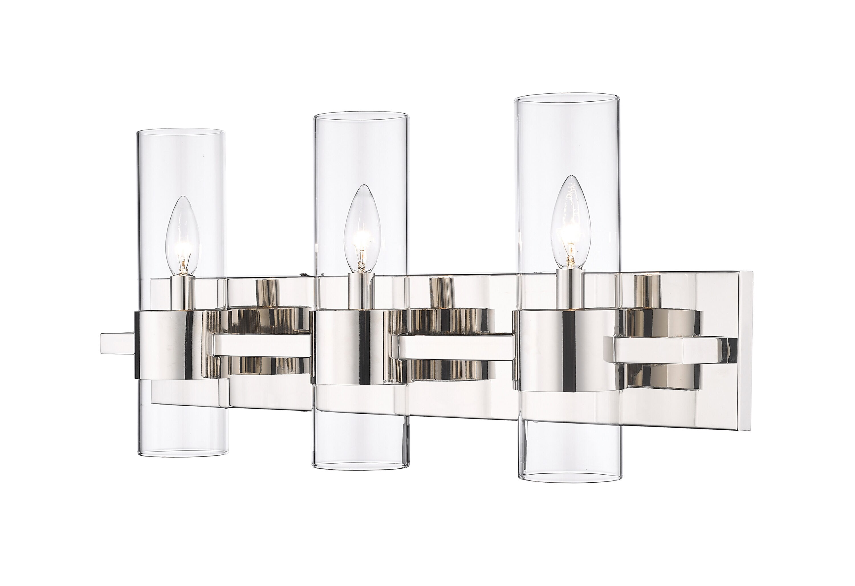 Z-Lite 343-3V-PN Lawson 25-in 3-Light Polished Nickel Transitional Vanity Light