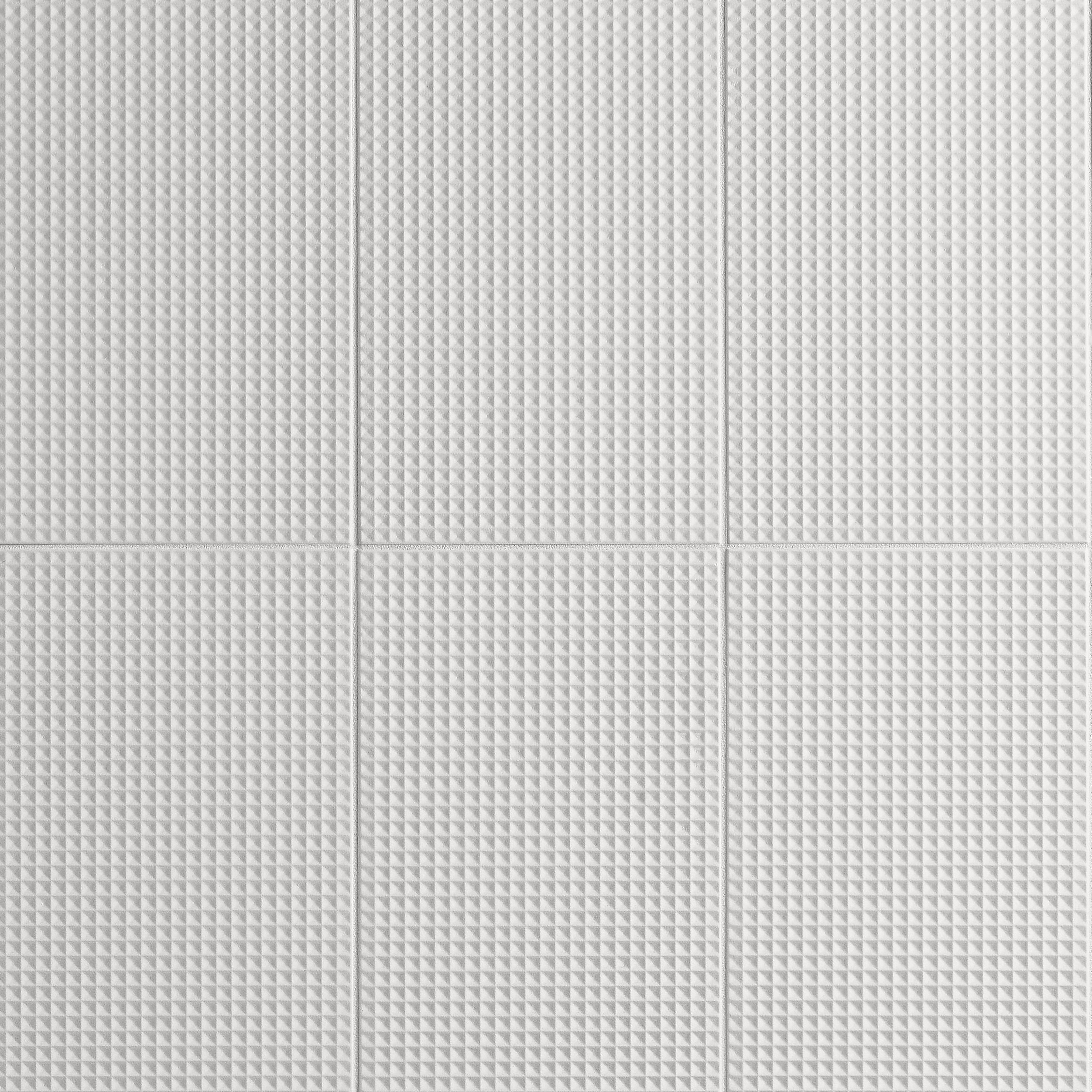 Artmore Tile EXT3RD108653 Ridge Waffle White 8-in x 16-in Matte Ceramic Patterned Standard Wall Tile ( 10.32-sq ft Carton )