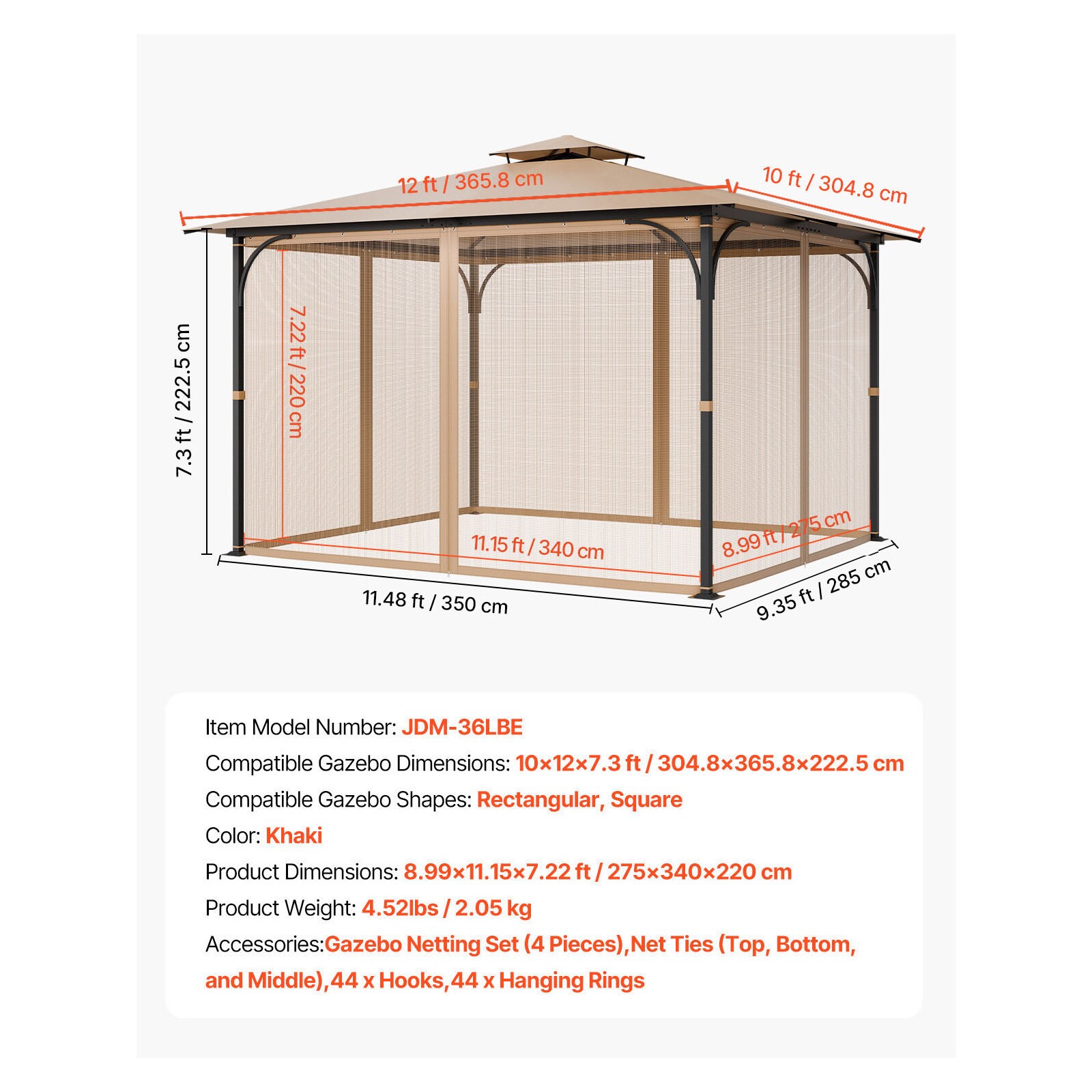 Mecale YAS-PWGS7P Gazebo-Parts-Accessories - View #3