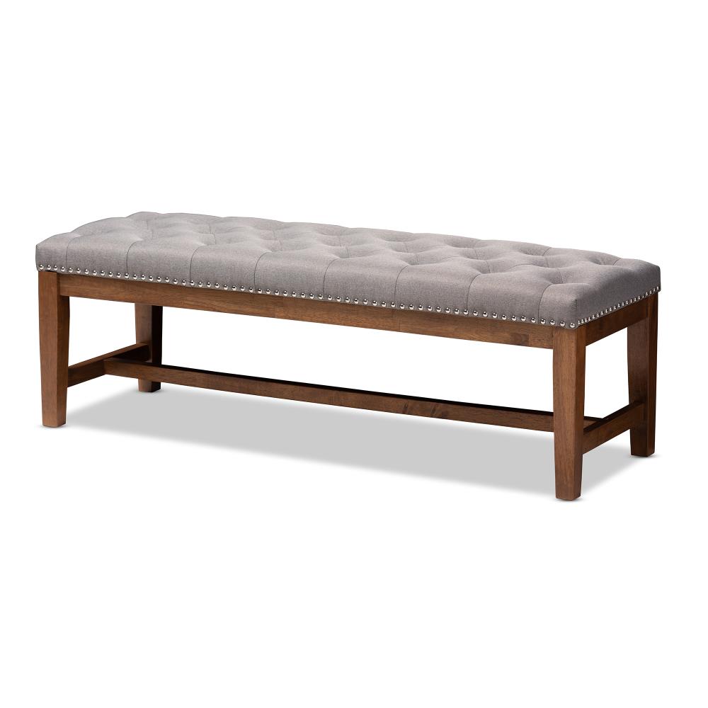 Baxton Studio Ainsley Modern Grey Accent Bench 51.97-in x 17.91-in x 17 ...