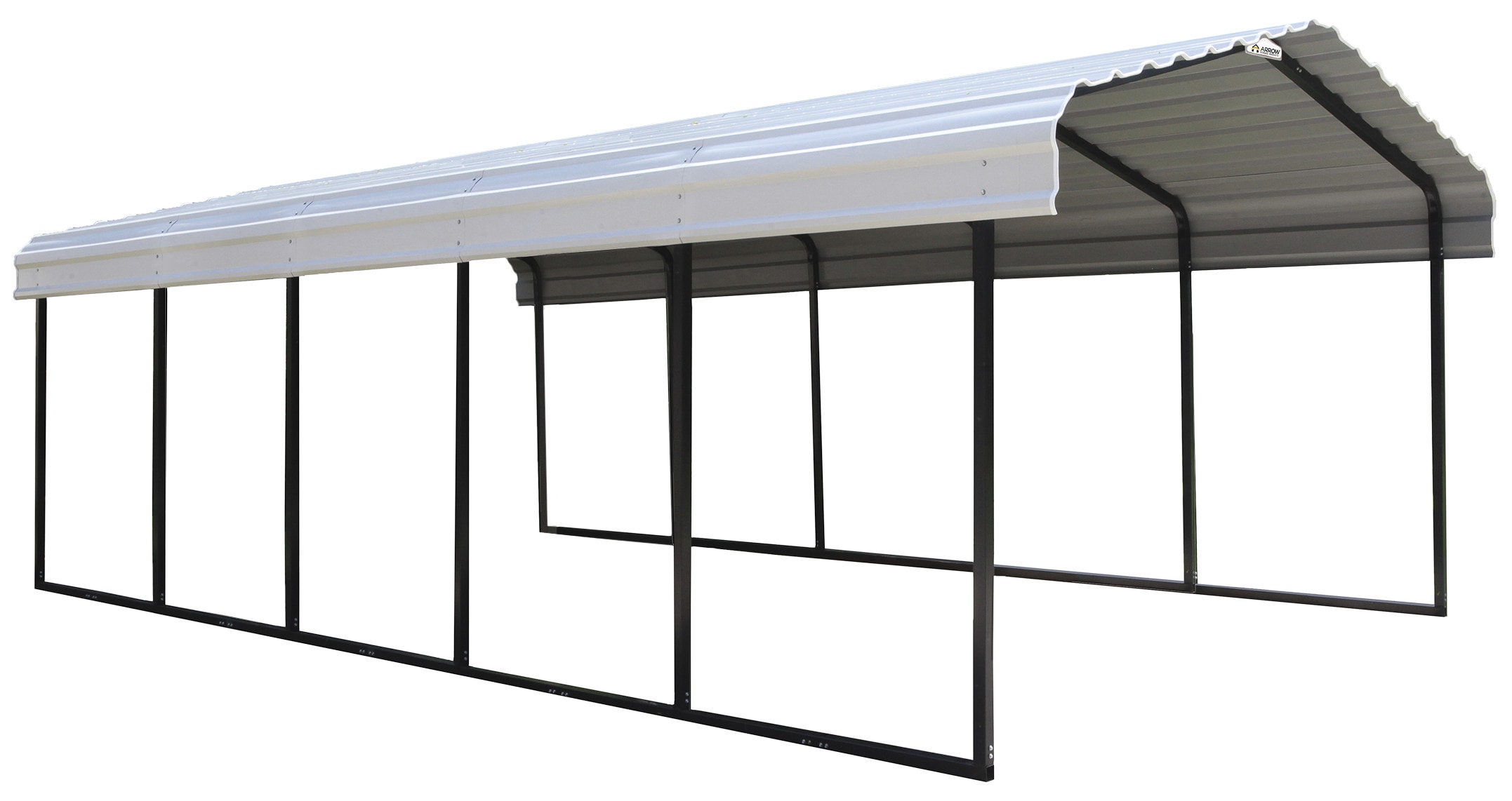 Arrow CPH122407 12-ft W x 24-ft L x 7-ft H Eggshell Metal Carport with Metal Roof