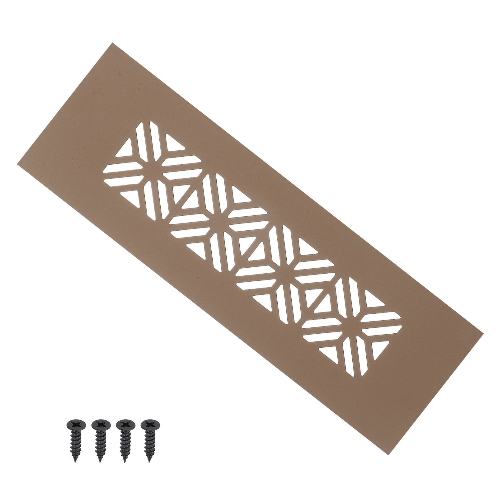 PATIKIL 6 x 2inch Door Air Vent Cover Heavy Duty Aluminum Grille Ventilation Cover Louvered with Mounting Screws for Cabinet Wardrobe Door Brown