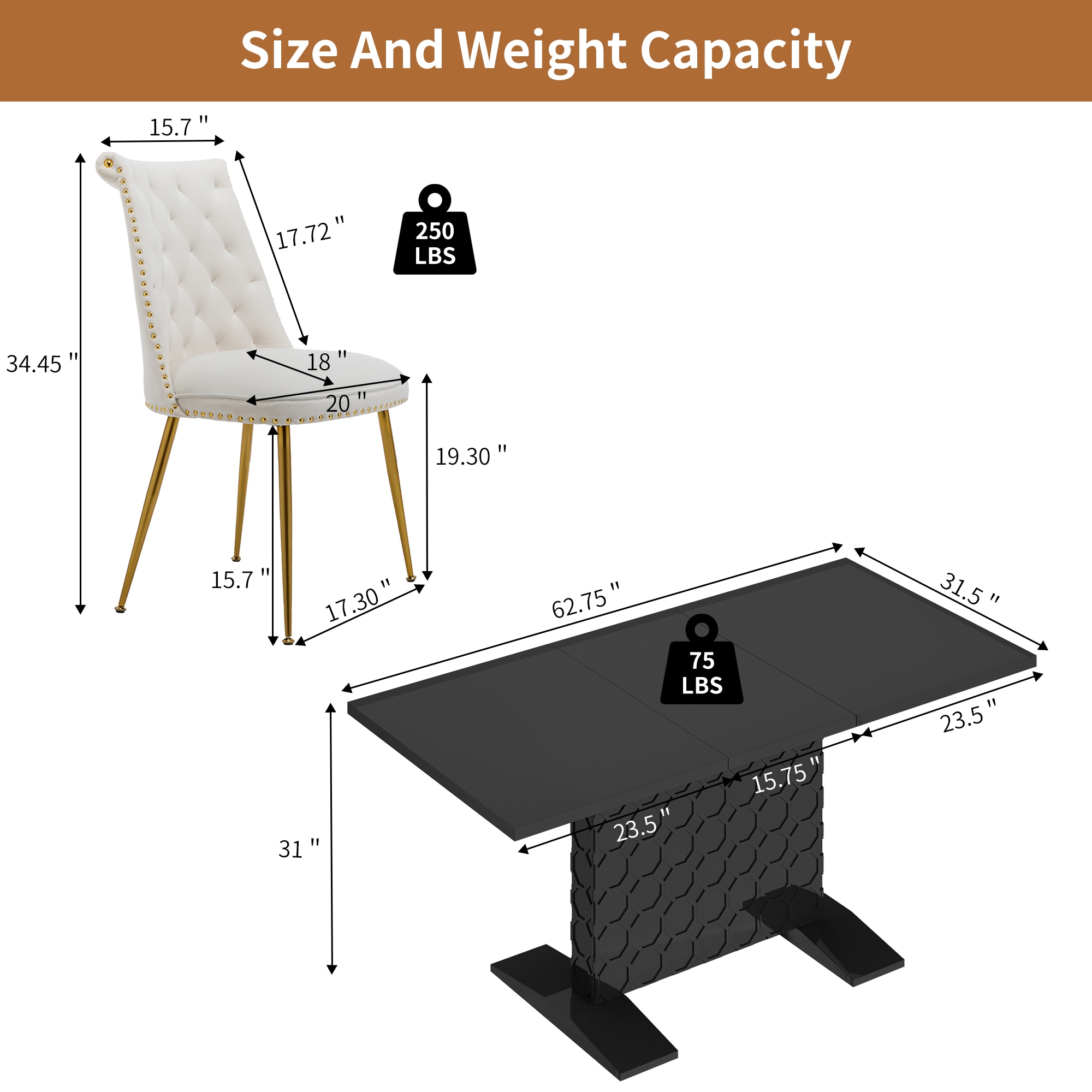 Clihome CL-ST1-BK703BG Dining-Sets - View #7