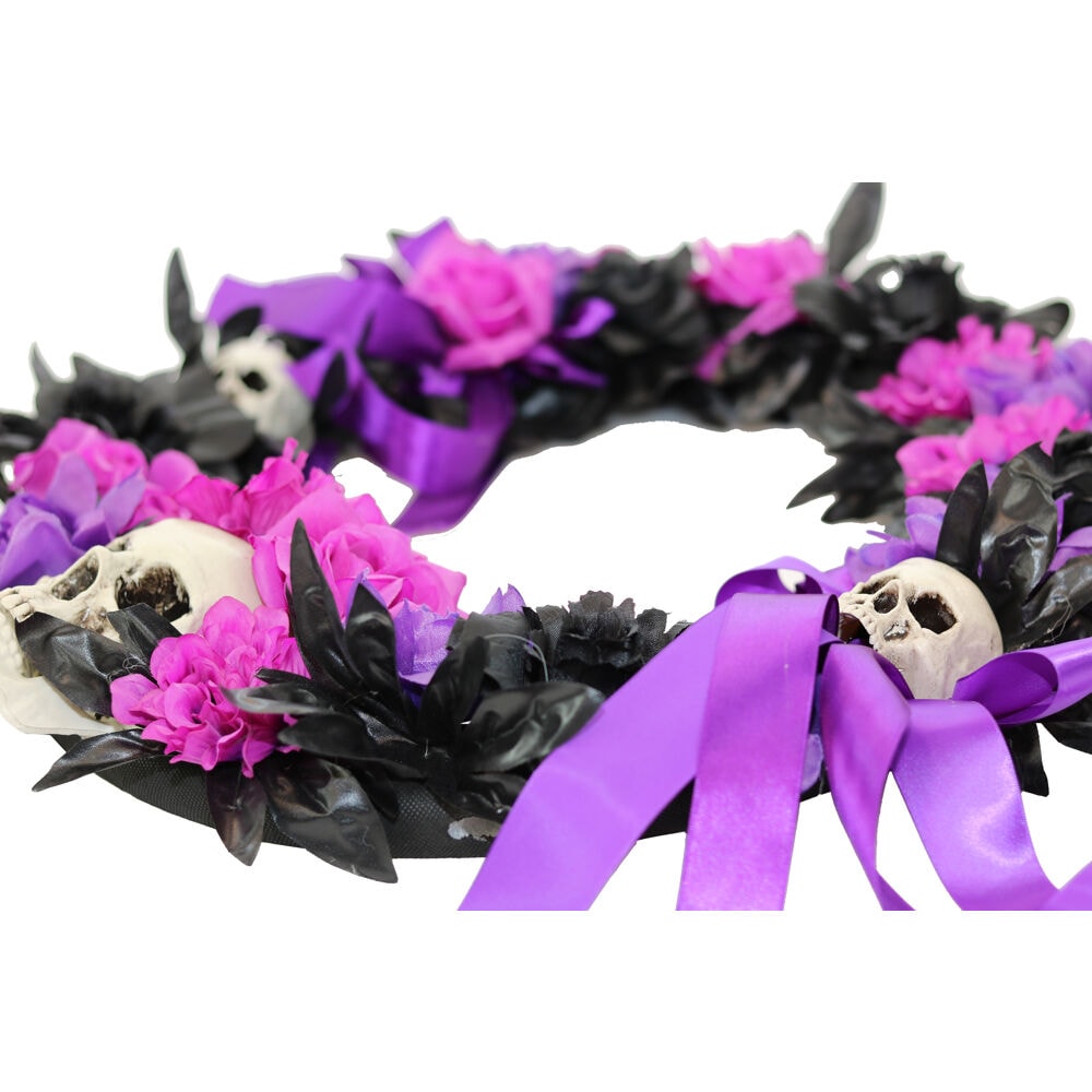 Haunted Hill Farm HHWRTHSKL-6 Artificial-Halloween-Wreaths - View #12