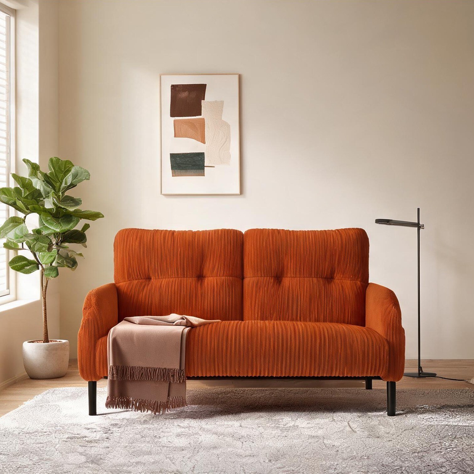 Watnature Storage double sofa with corduroy upholstery in classic ...