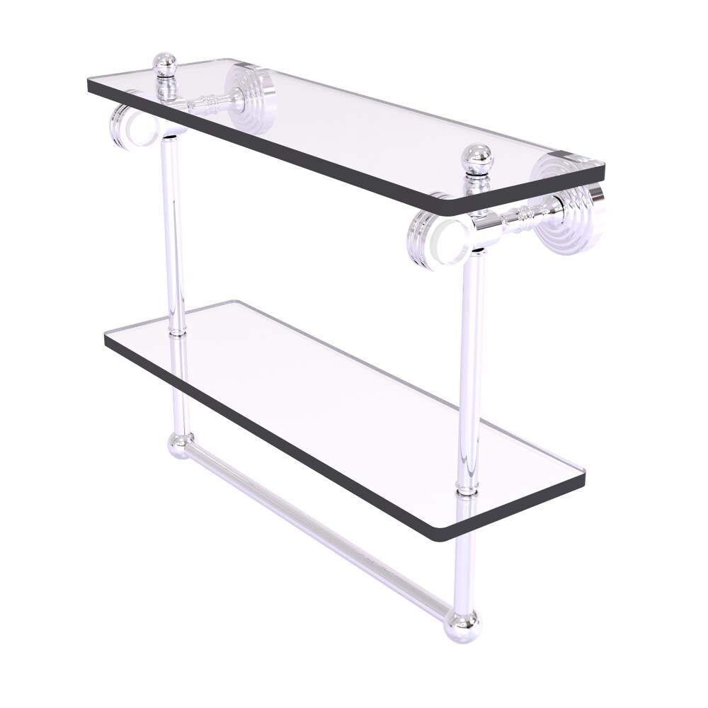 Allied Brass PG-2TBD-16-PC Pacific Grove Polished Chrome 2 -Tier Wall mount Bathroom Shelf ( 16-in x 13-in x 5-in )