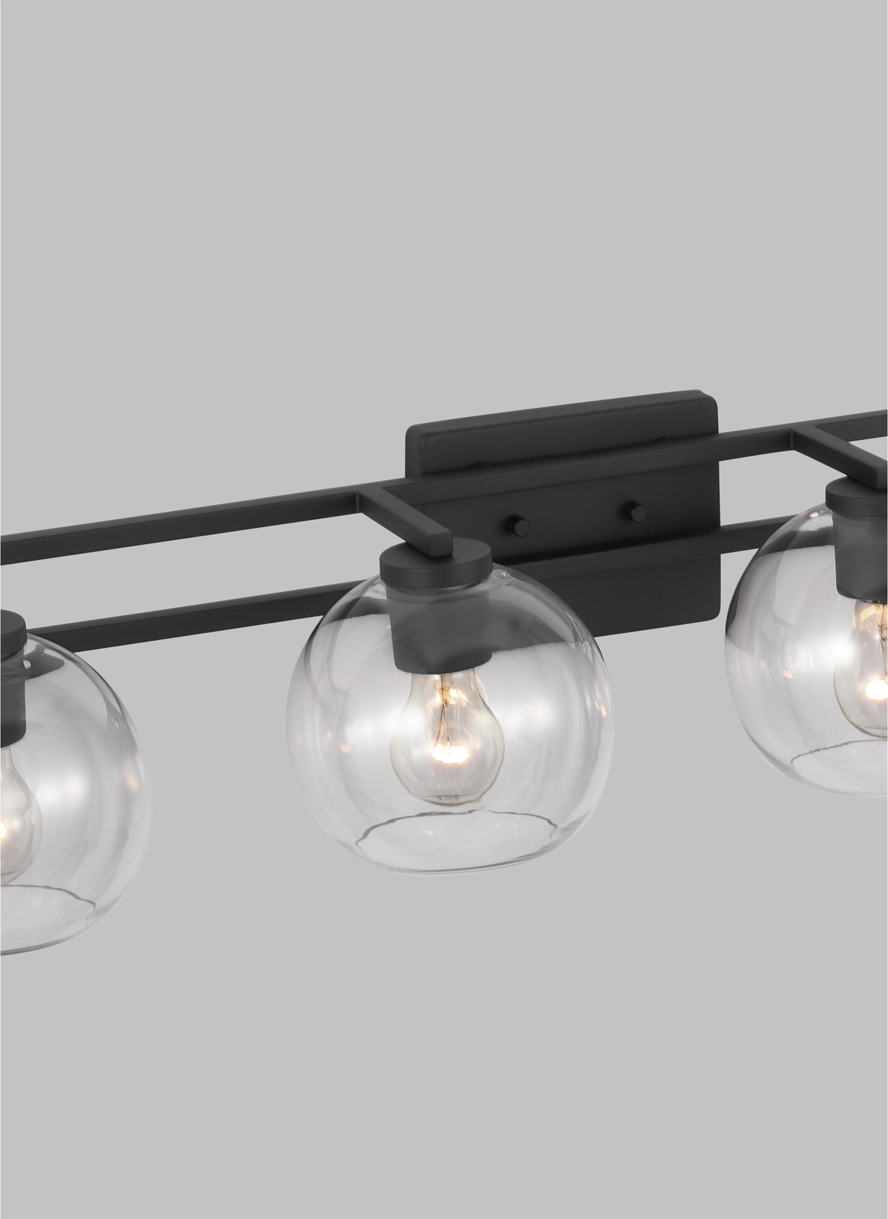 Midnight Black Clear Glass 4-Light Vanity Fixture