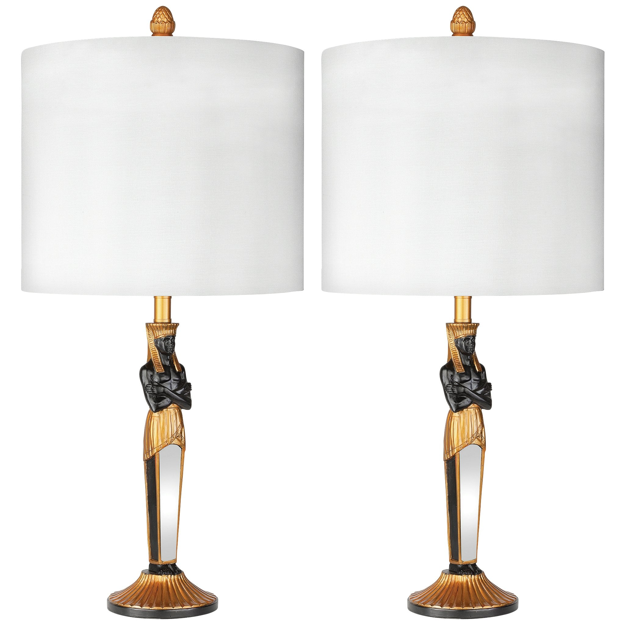 Design Toscano PD961930 Multiple Table Lamp with Fabric Shade (Set of 2)