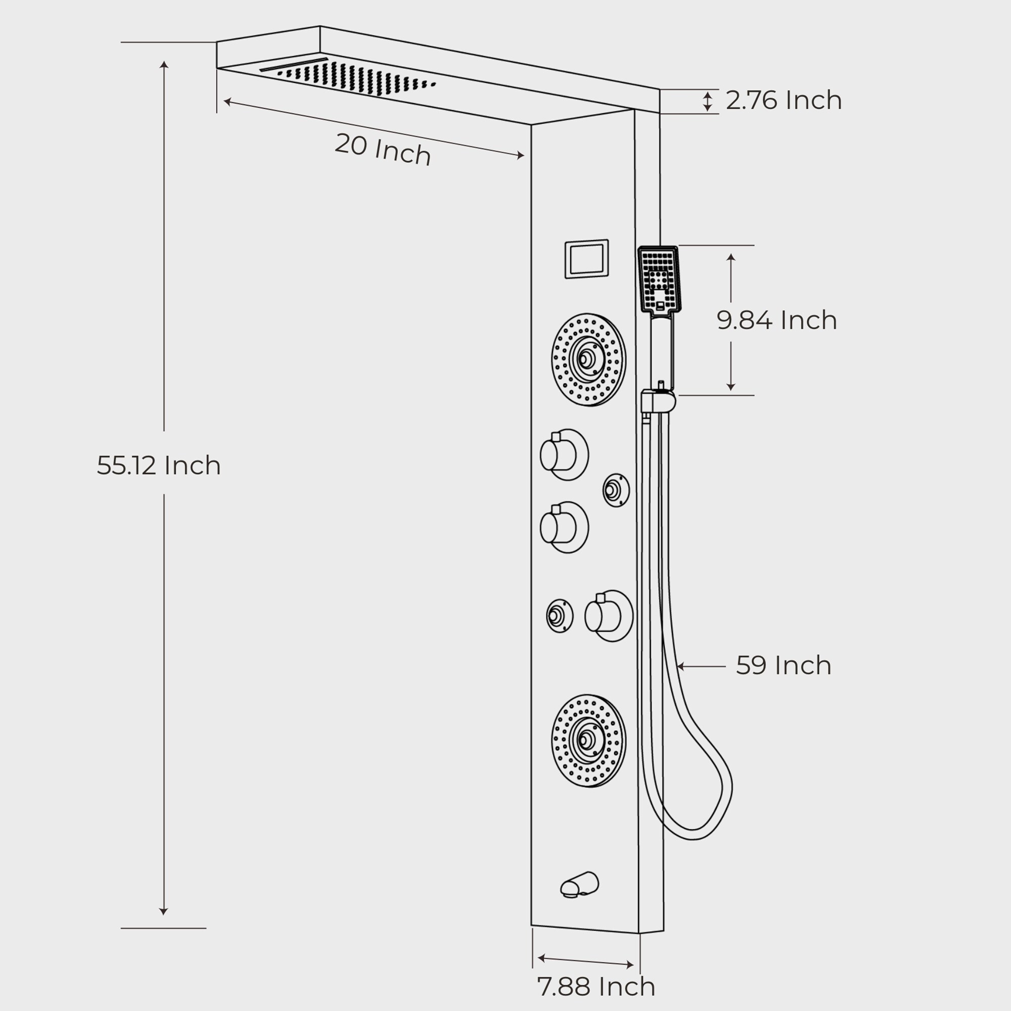FORIOUS LL5502301BN Showerhead-Bar-Panels - View #14