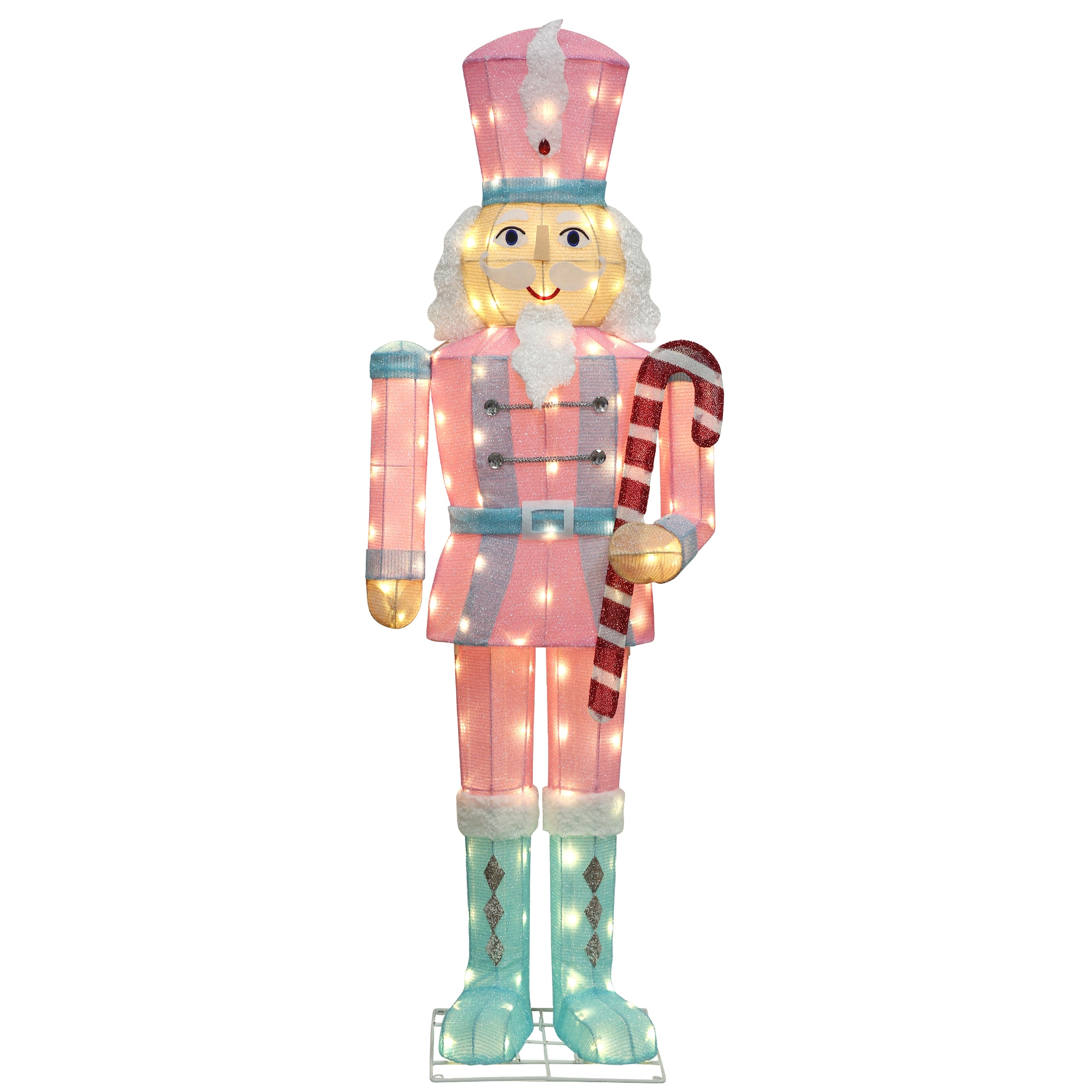 Starfree HOXSOD0101PNK 61-in Freestanding Nutcracker Yard decoration with White LED Lights
