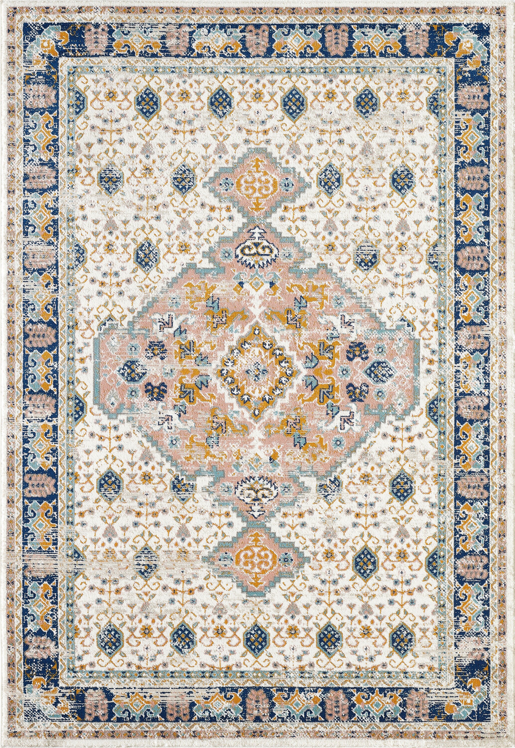 Abani Rugs PRT150A-6 6 x 9 Indoor/Outdoor Medallion Area Rug