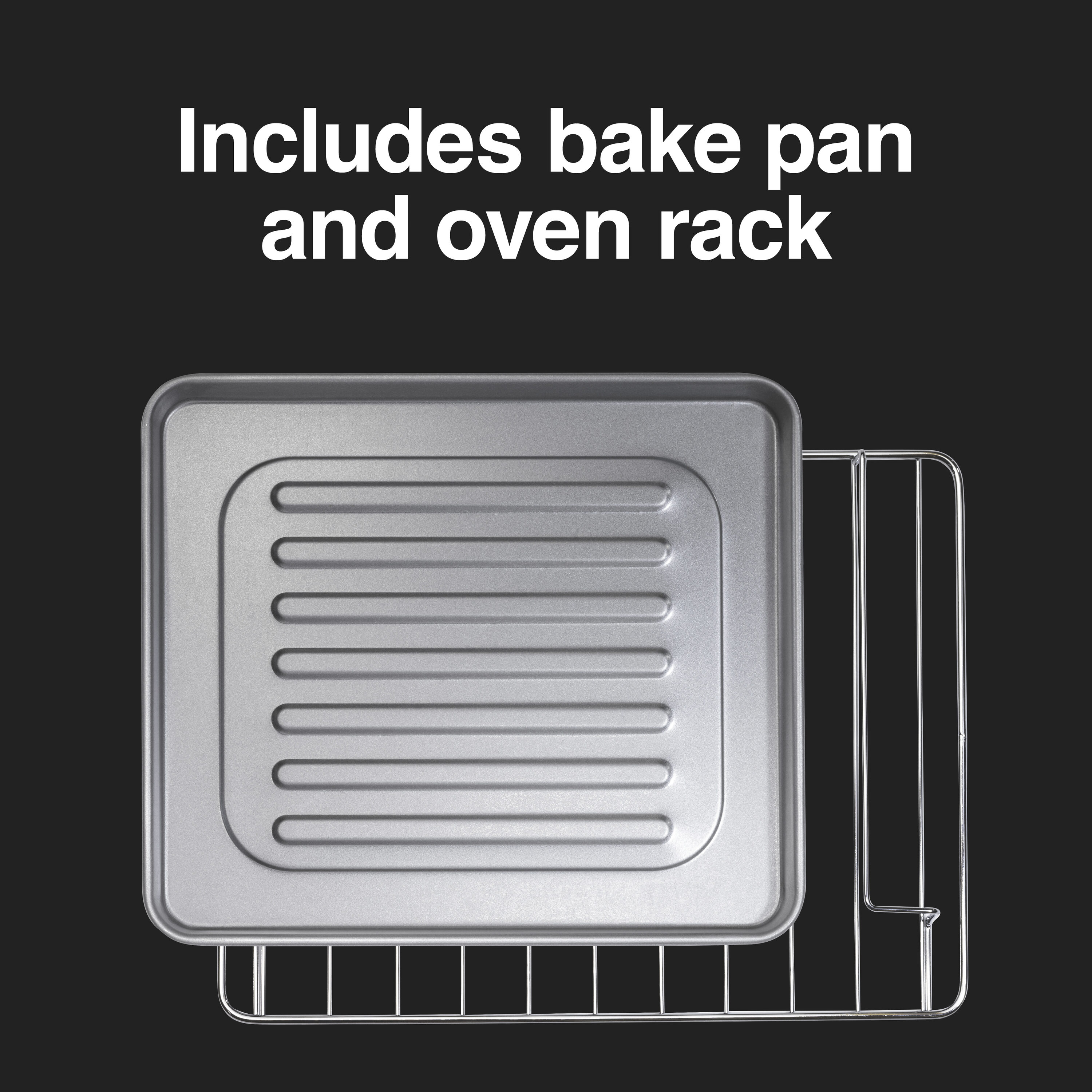 Proctor Silex Black and Silver 4-Slice Toaster Oven with Bake Pan
