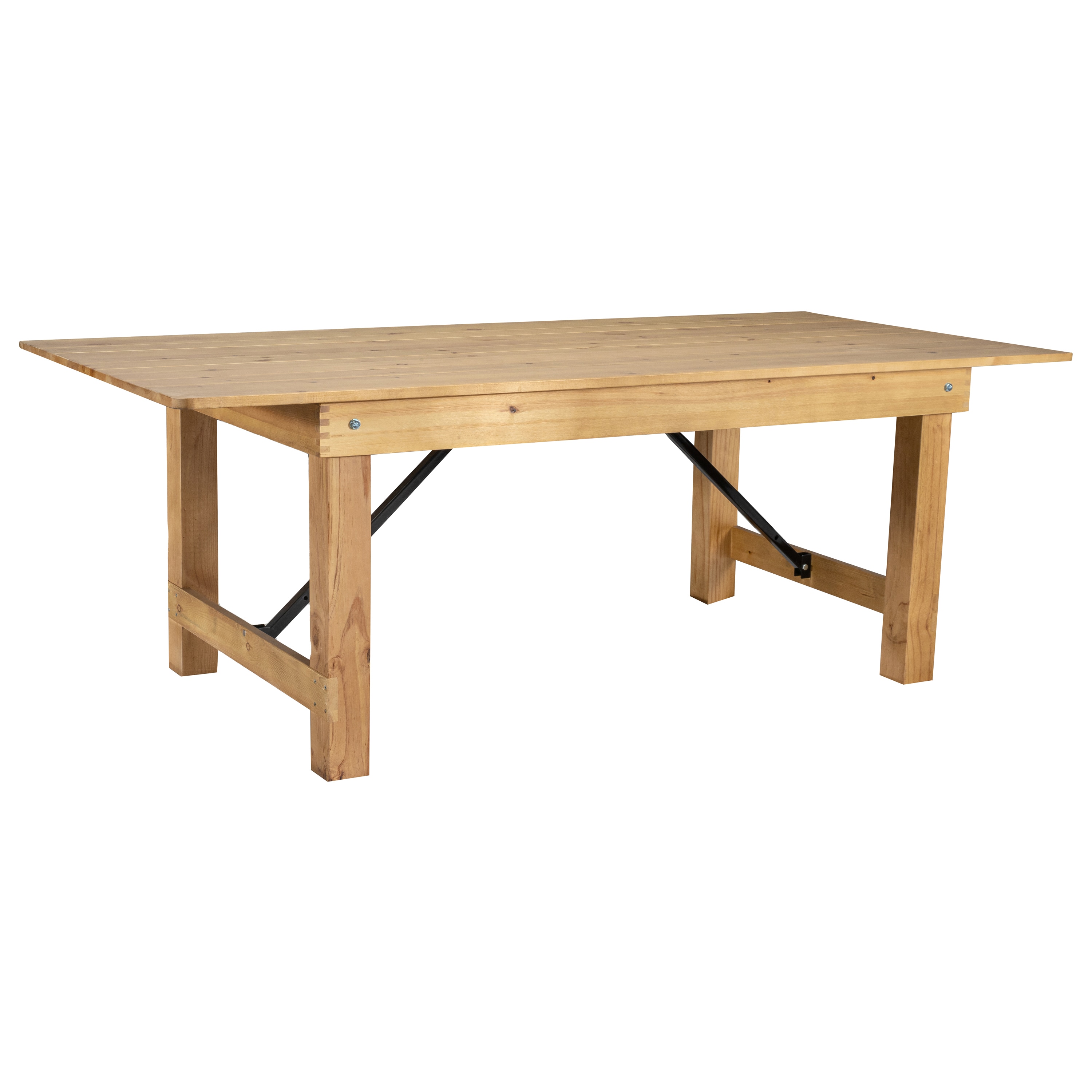 Ingles Light Natural Rustic Dining Table, Wood with Brown Wood Base 84-in L x 30-in H | - Taylor & Logan 840196342306