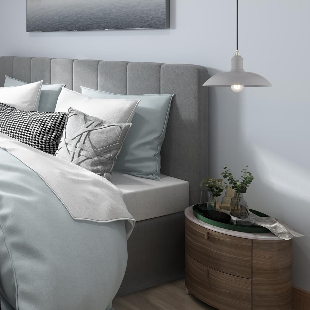 Nordic Gray and Nickel Mini Pendant Light with Glass Shade