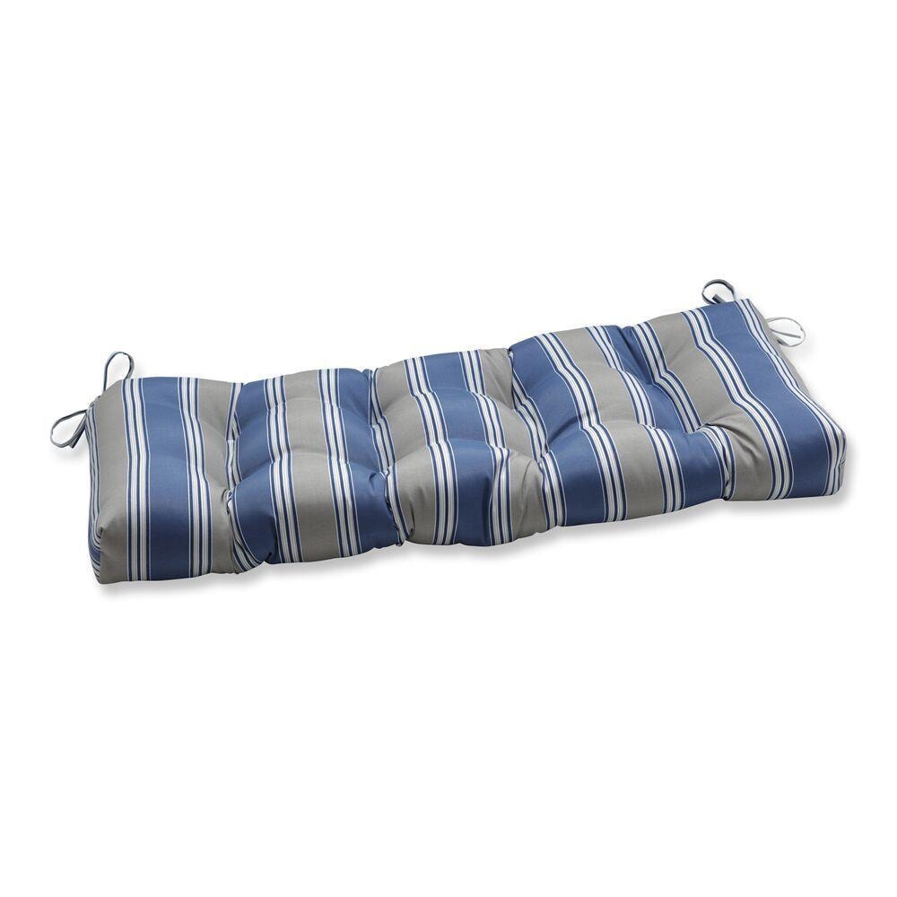 Pillow Perfect Hamilton Cadet 44-in x 18-in Blue Patio Bench Cushion at ...