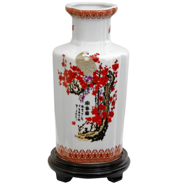 Cherry Blossom Hexagonal Porcelain Vase, Barrister Bookcase Cherry Blossom