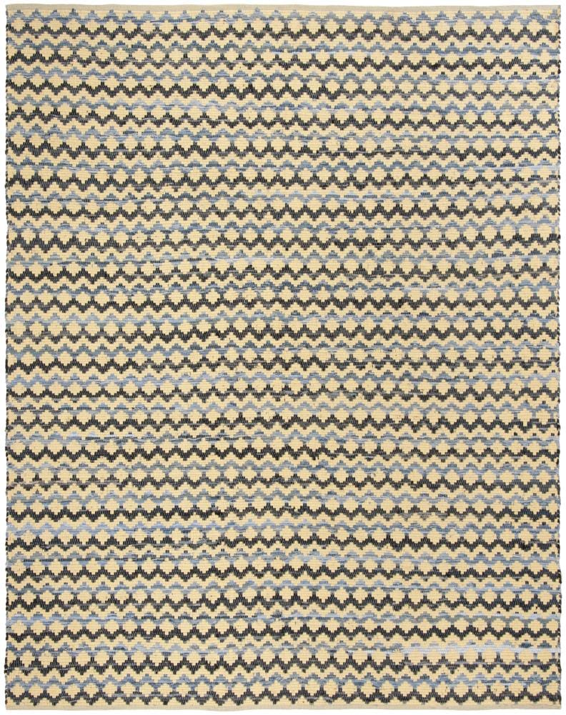 Coastal Charm Black and Gold Cotton 8' x 10' Handwoven Rug