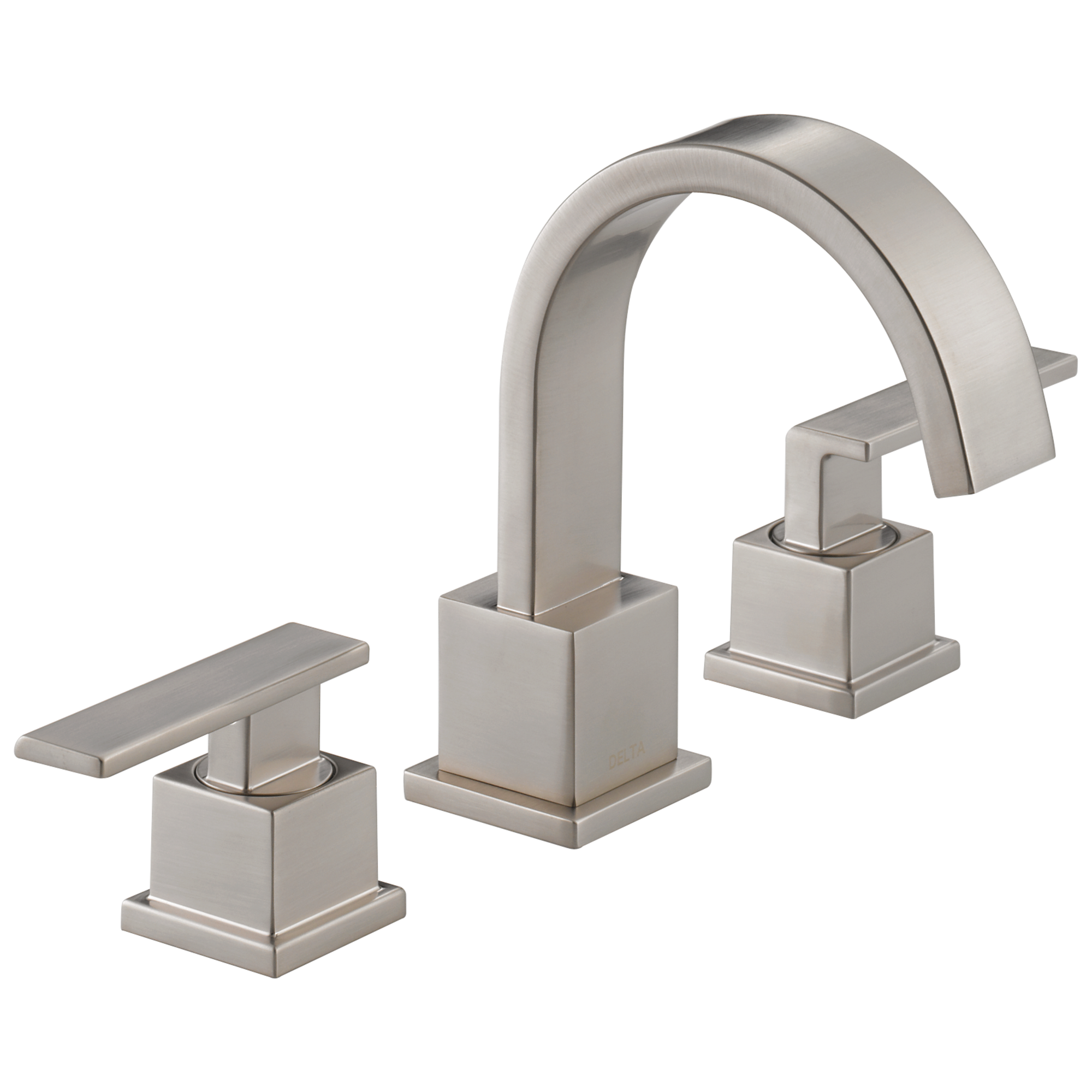 Delta 3553LF-SS Vero Stainless Widespread 2-handle WaterSense Mid-arc Residential Handle Bathroom Sink Faucet with Drain
