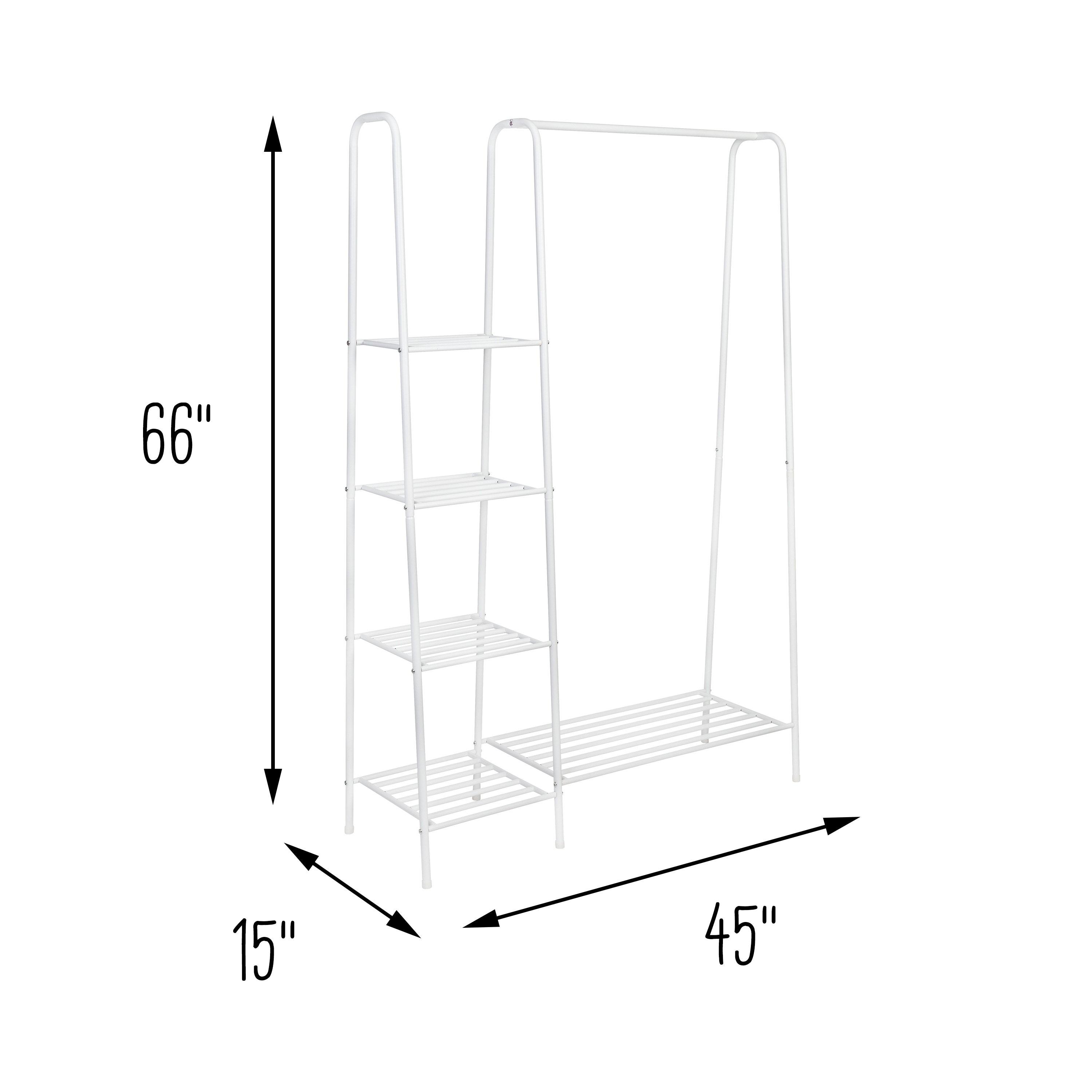 Honey Can Do Double Rod Freestanding Closet, Silver