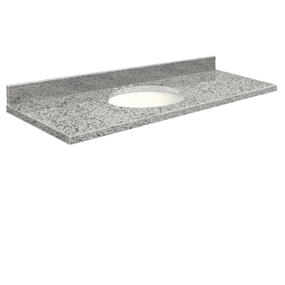 Transolid 61-in Rosselin White Granite Single Sink Bathroom Vanity Top