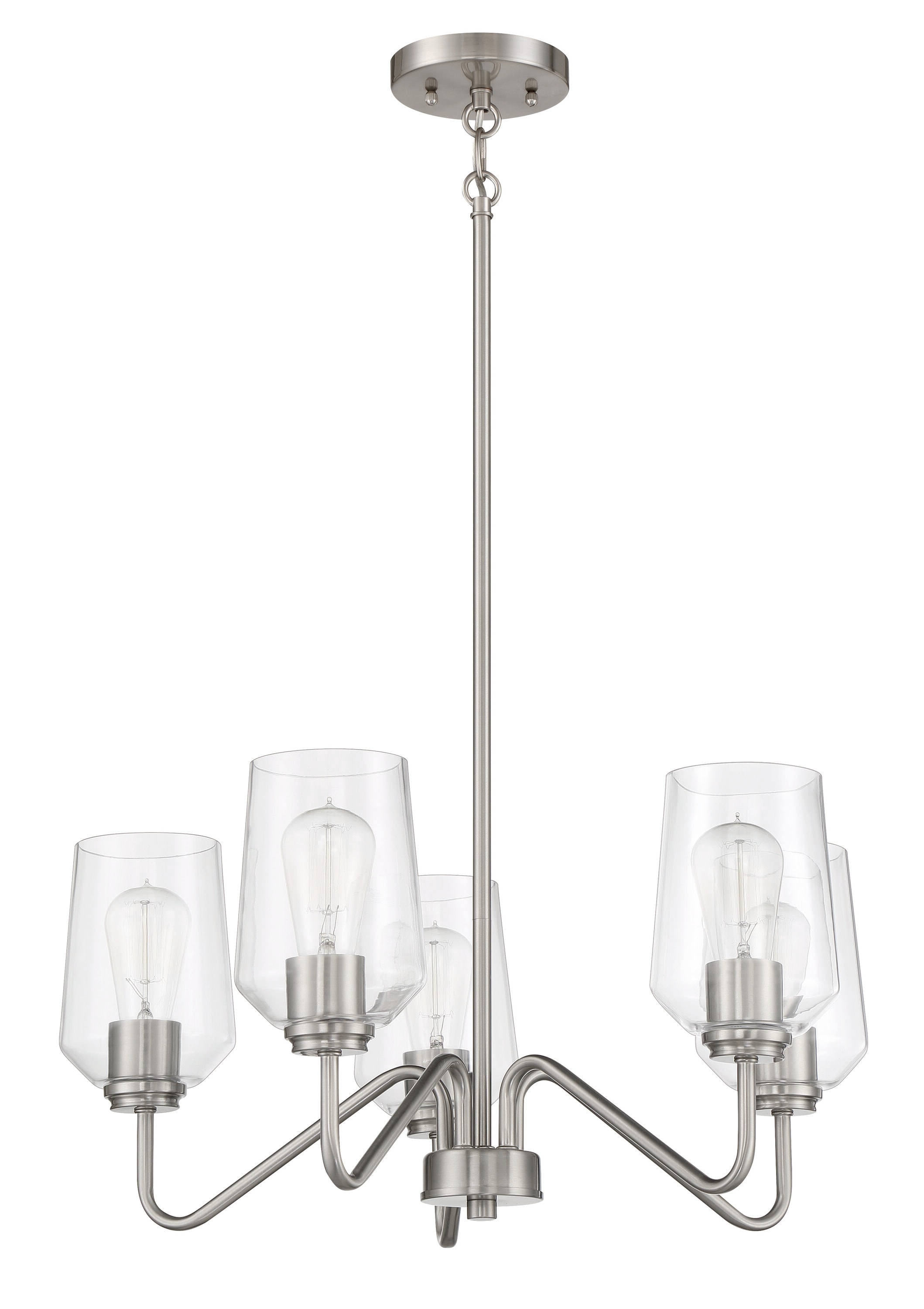 Craftmade 56125-BNK Shayna 5 -Light Brushed Nickel Transitional For Use in Bedrooms, Dining Rooms, Foyers, Living Rooms Chandelier