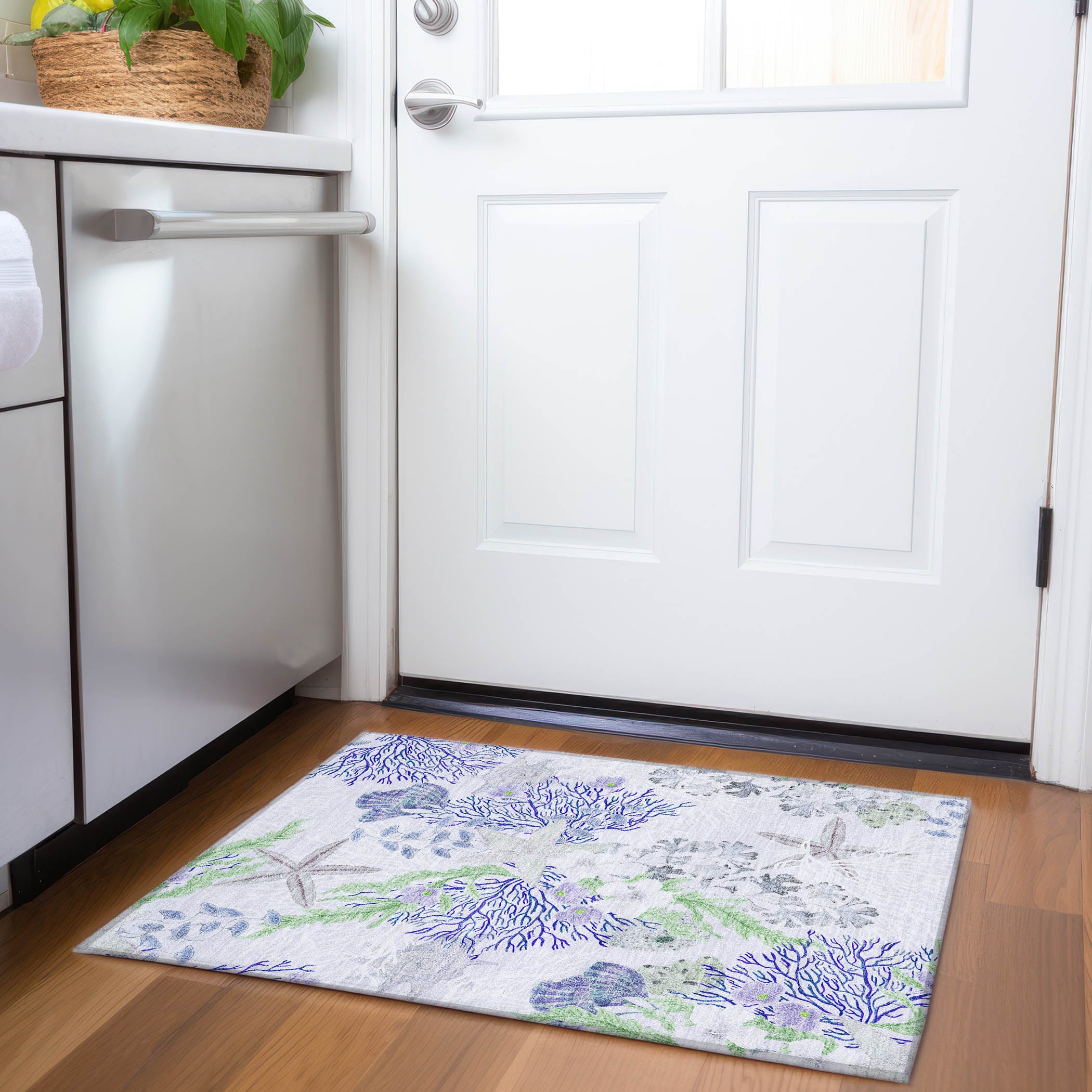 Addison Rugs AMF180BL20X30 Mayfield AMF180BL 2 x 3 (ft) Loomed Polyester Blue Rectangular Indoor Geometric Machine washable Area rug