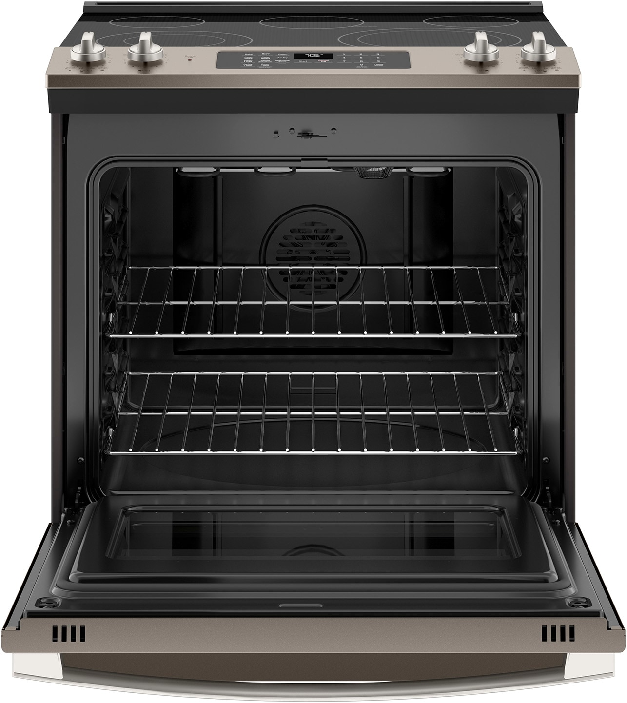 GE Profile 30 in. 6.6 cu. ft. Smart Air Fry Convection Double Oven  Freestanding Electric Range with 5 Radiant Burners - Black with Stainless  Steel