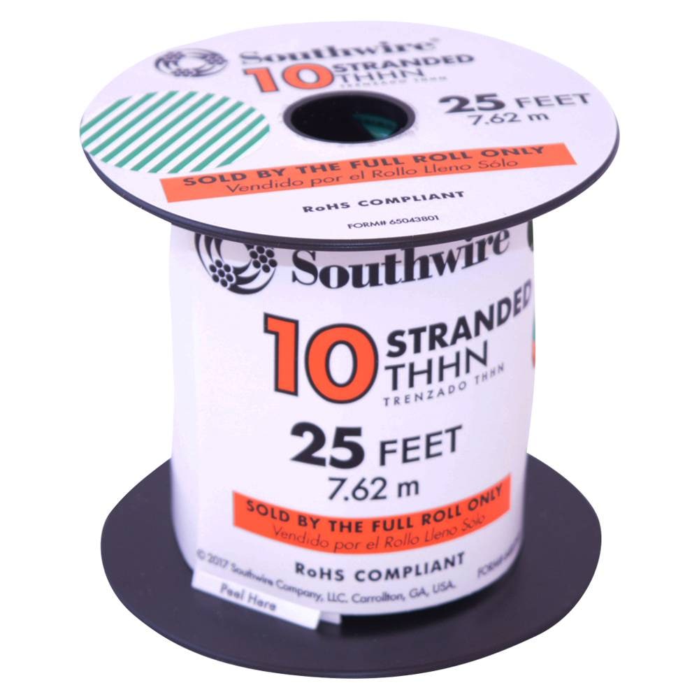 Southwire 22977385 SIMpull 25-ft 10 -AWG Green Stranded Copper THHN wire ( by-the-roll )