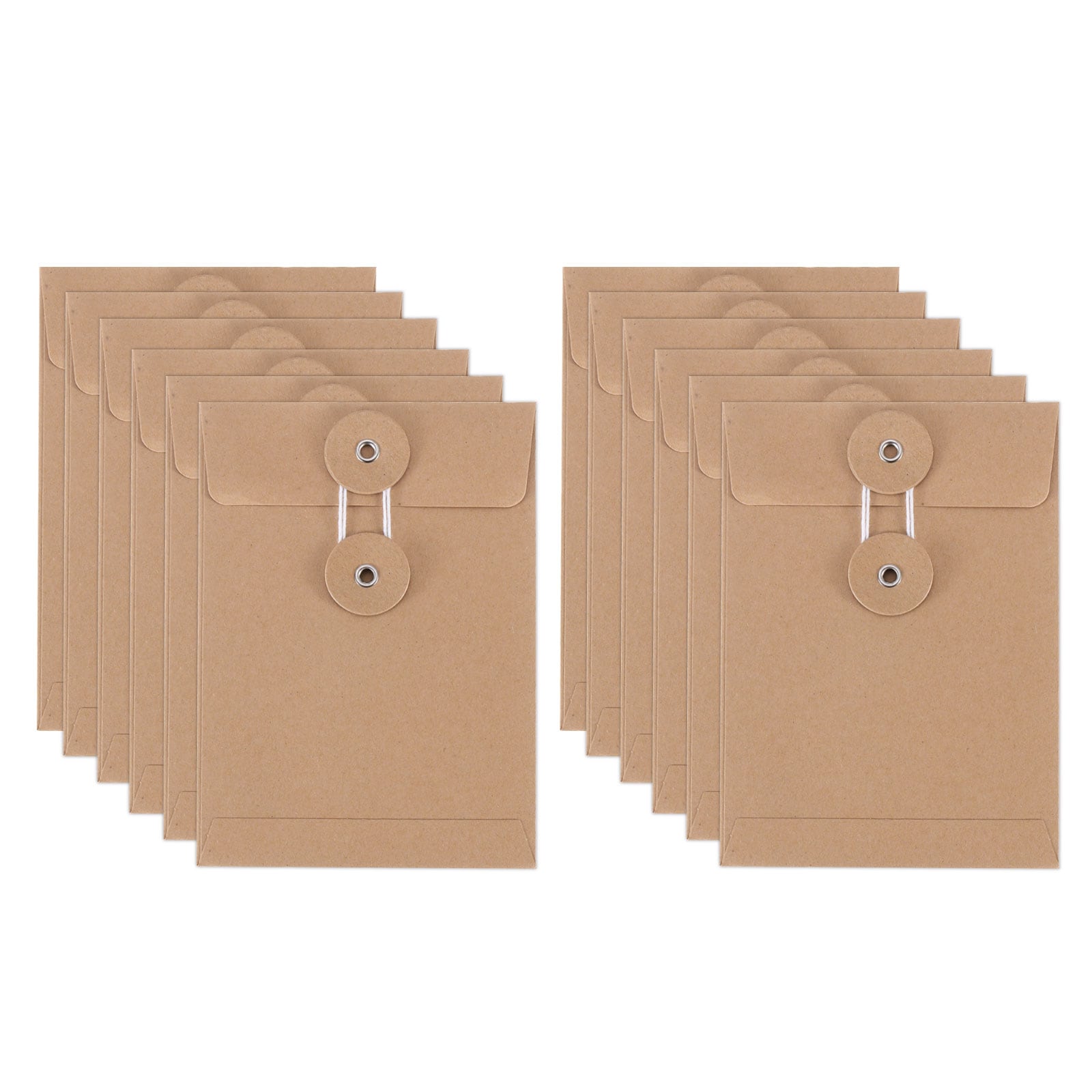 PATIKIL - 12pcs Kraft Paper Envelope with String Tie Closure 5.5 x 4 Inch Vintage Envelopes File ...