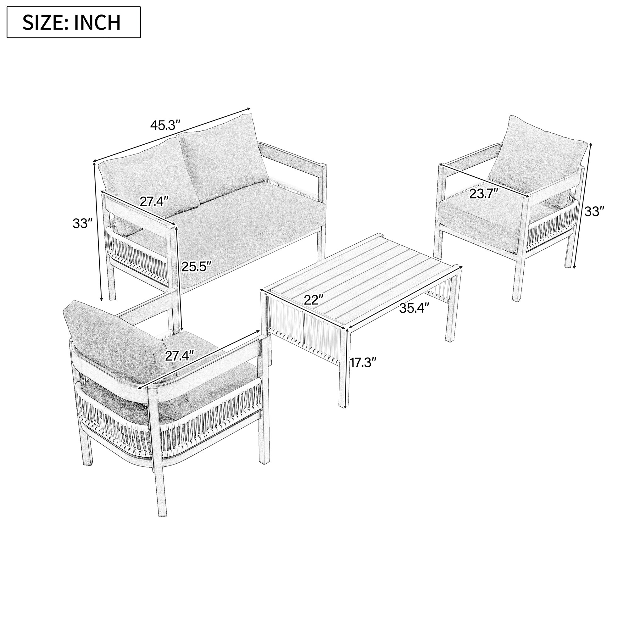 SINOFURN SYA380076BG Patio-Conversation-Sets - View #9