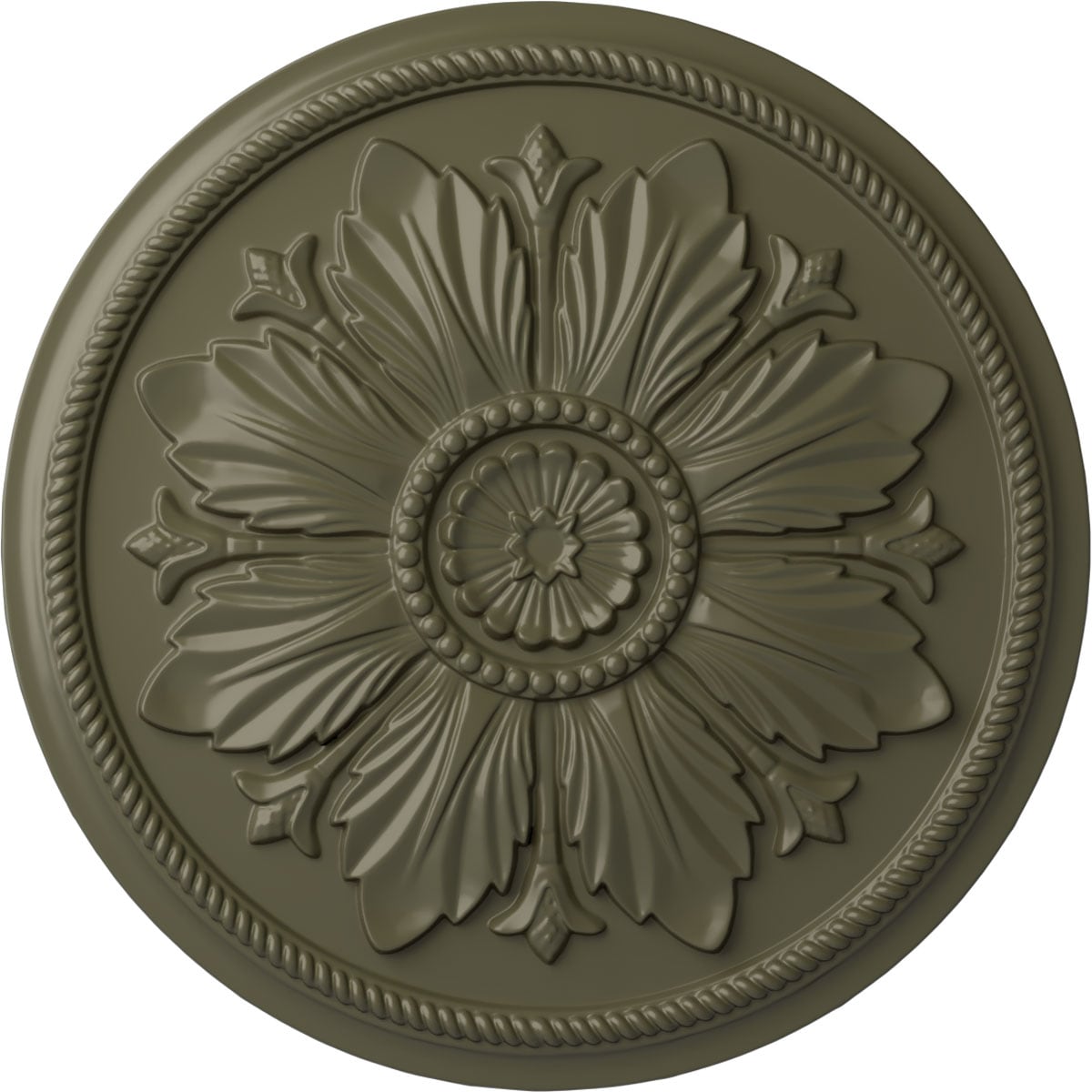 Ekena Millwork CM23KAPTF Kaya 23.625-in W x 23.625-in L Painted Turtle Polyurethane Split Ceiling Medallion